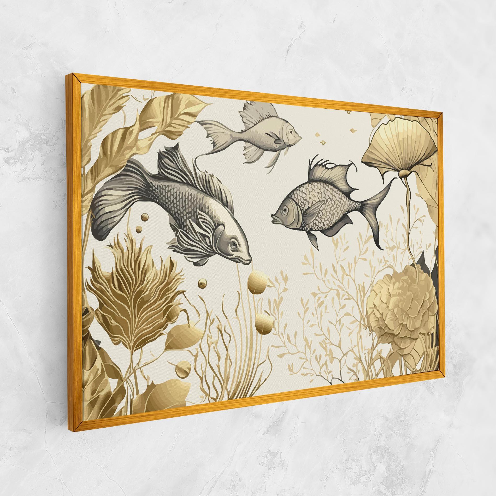 Vászonkép Grey Gold Fish mockup 1