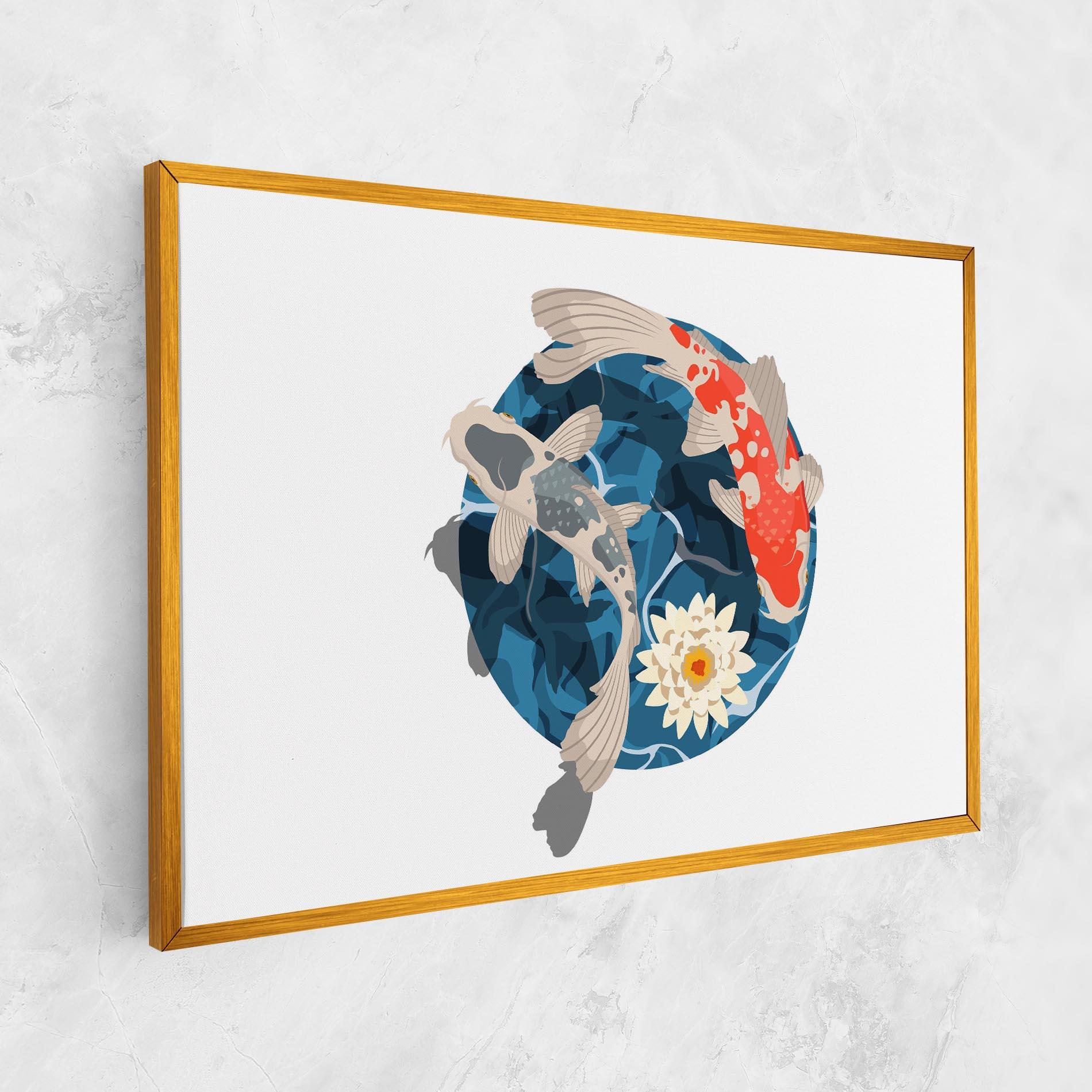 Vászonkép Grey Orange Koi mockup 1