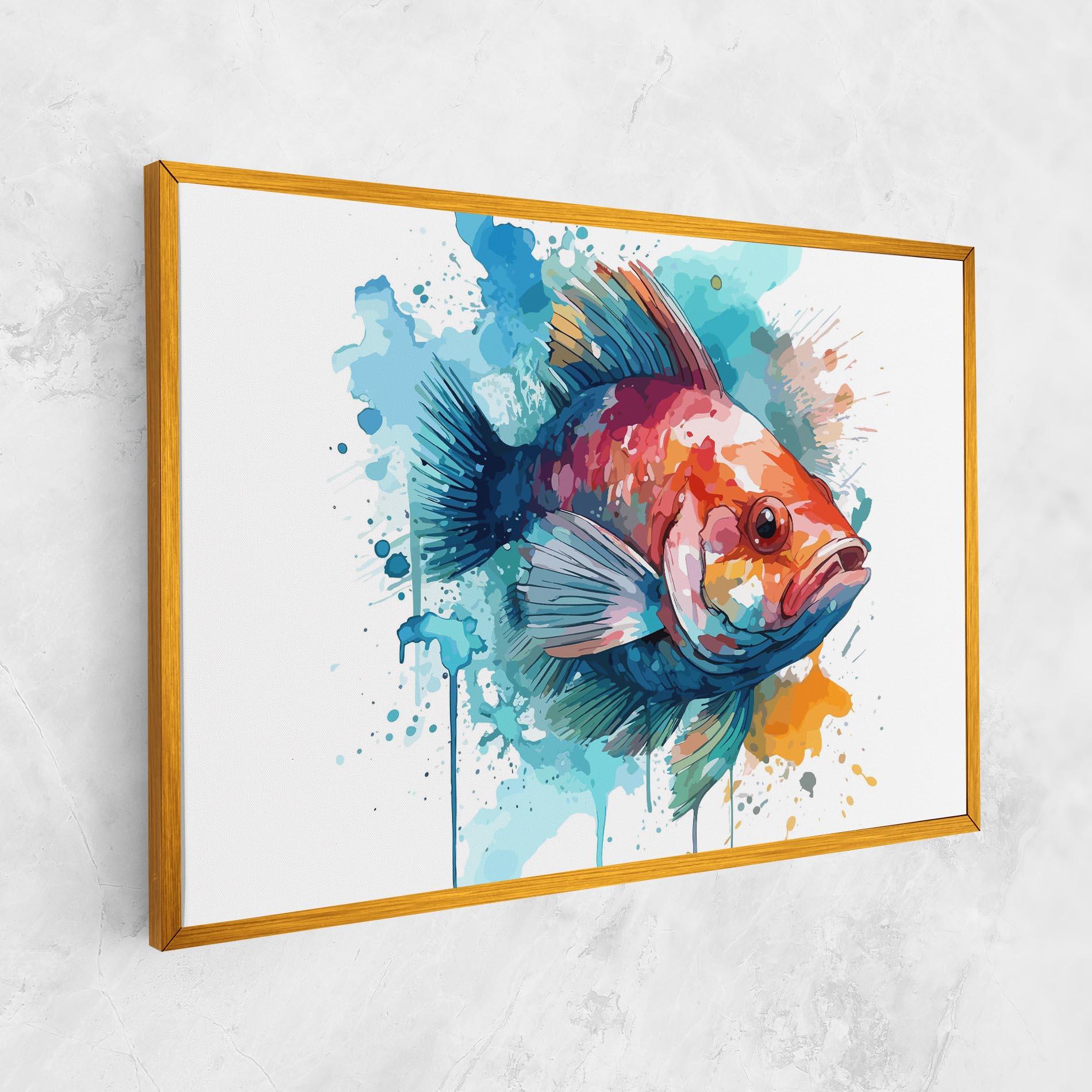 Vászonkép Watercolor Fish mockup 1