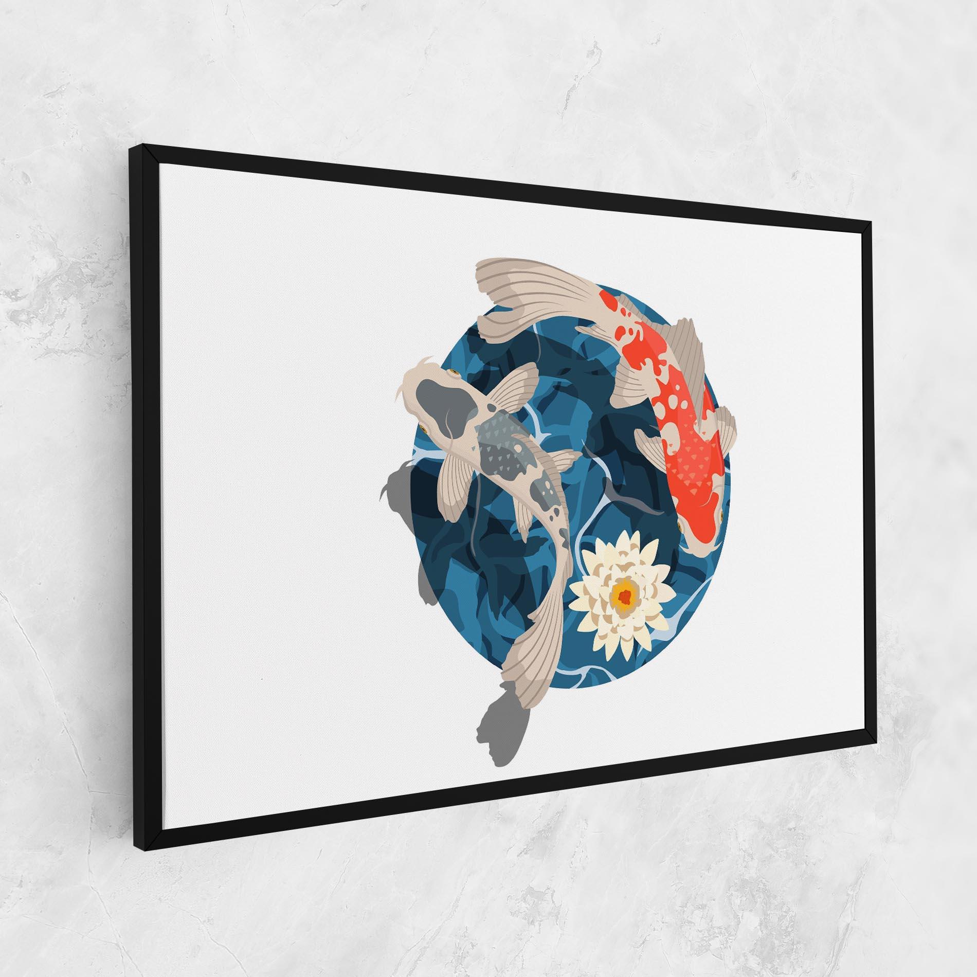 Vászonkép Grey Orange Koi mockup 1