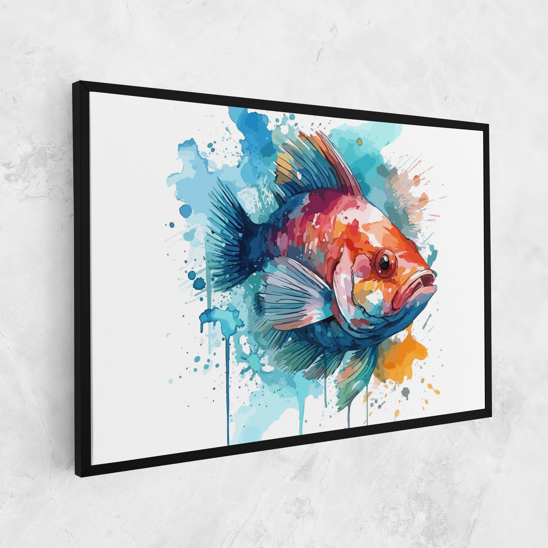 Vászonkép Watercolor Fish mockup 1