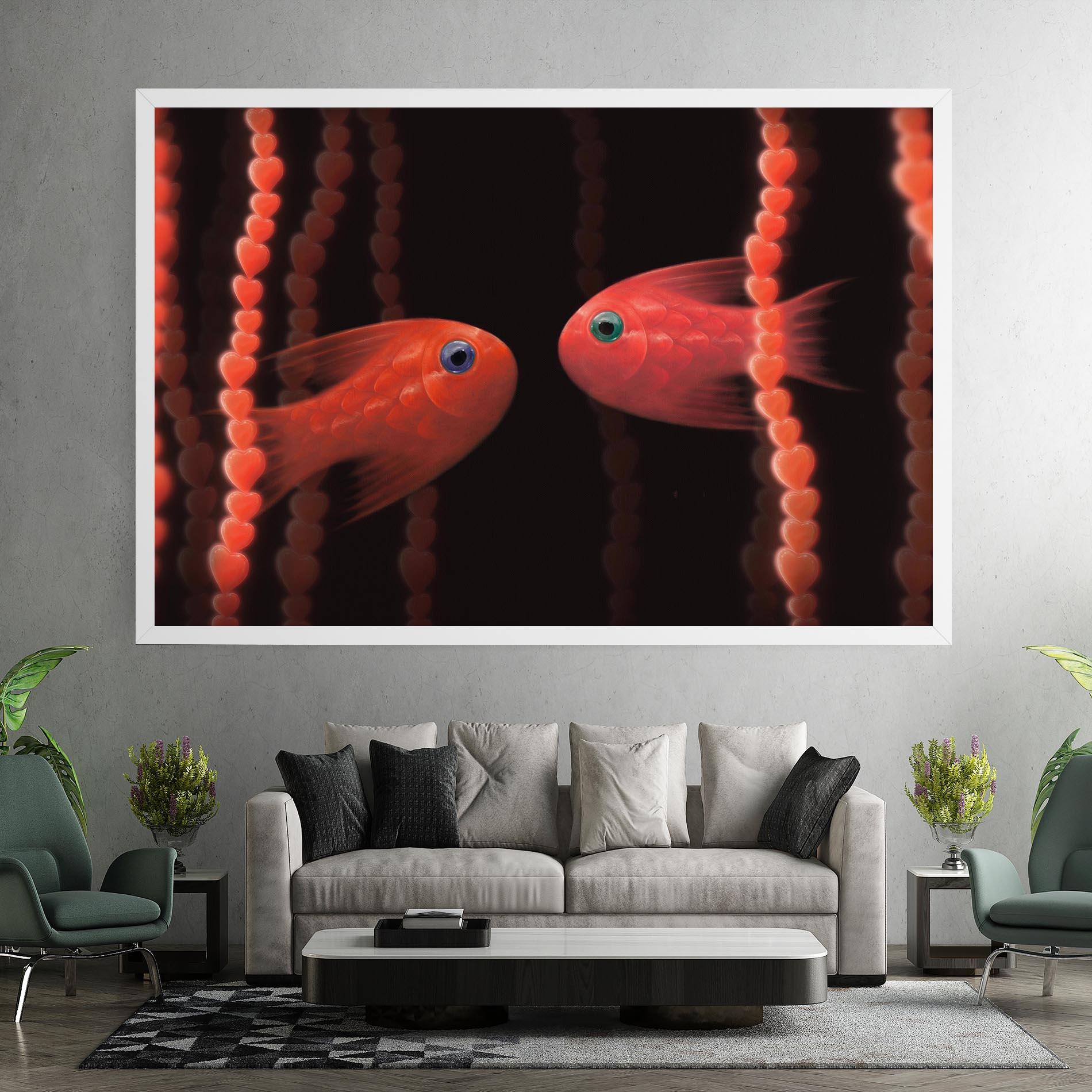 Vászonkép Orange Fish Heart mockup 7