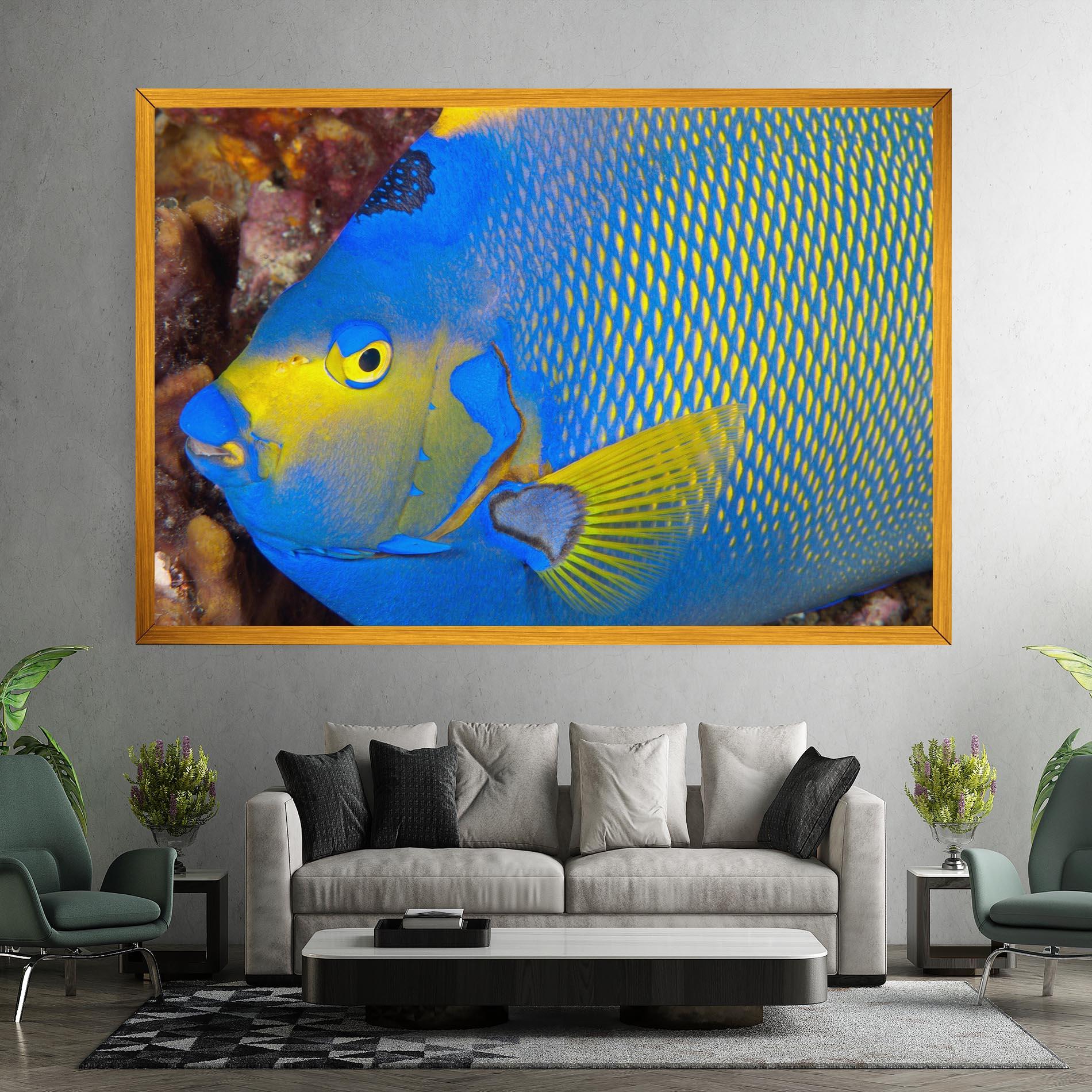 Vászonkép Blue Yellow Fish mockup 7