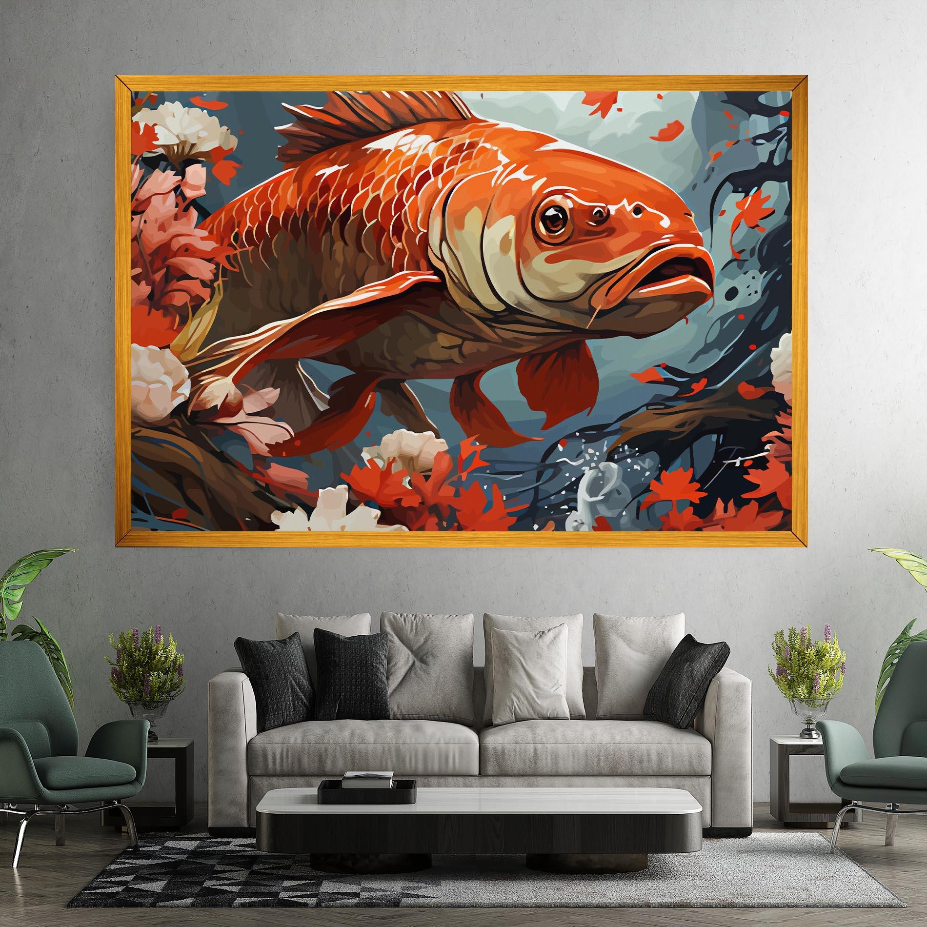 Vászonkép Orange Koi mockup 7