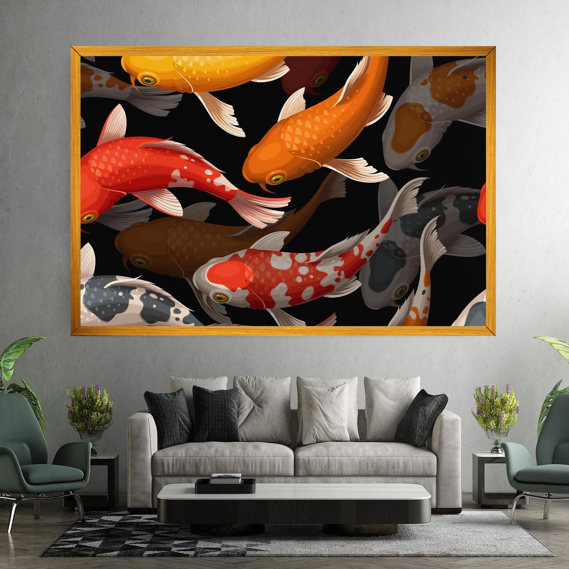 Vászonkép Seamless Koi Fish mockup 7