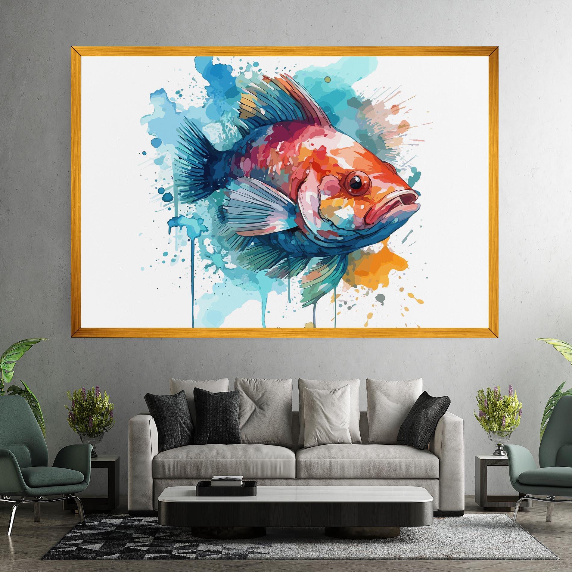 Vászonkép Watercolor Fish mockup 7