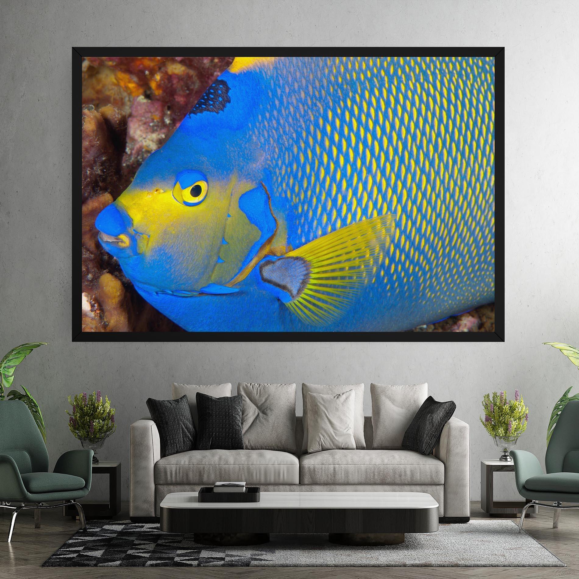 Vászonkép Blue Yellow Fish mockup 7