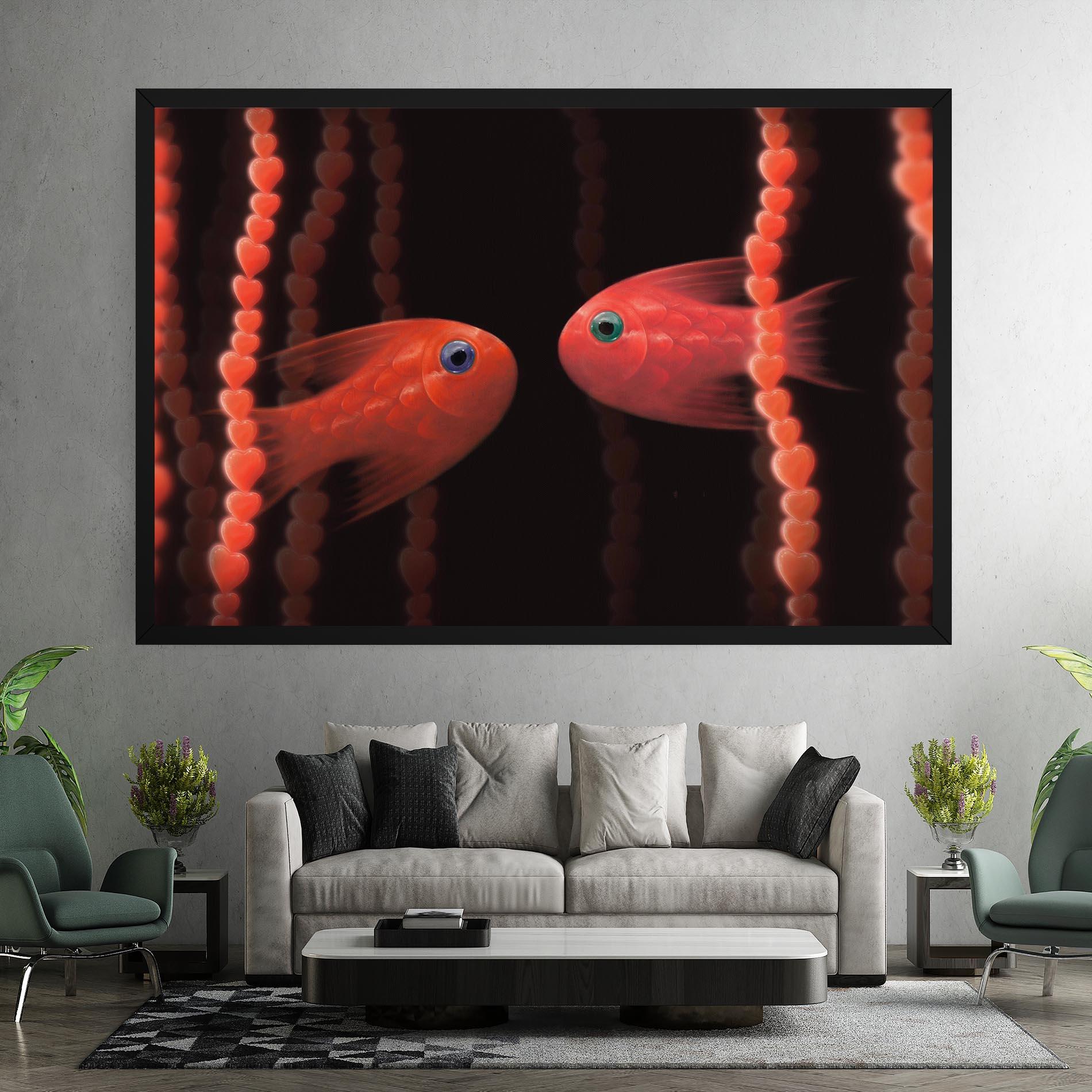 Vászonkép Orange Fish Heart mockup 7