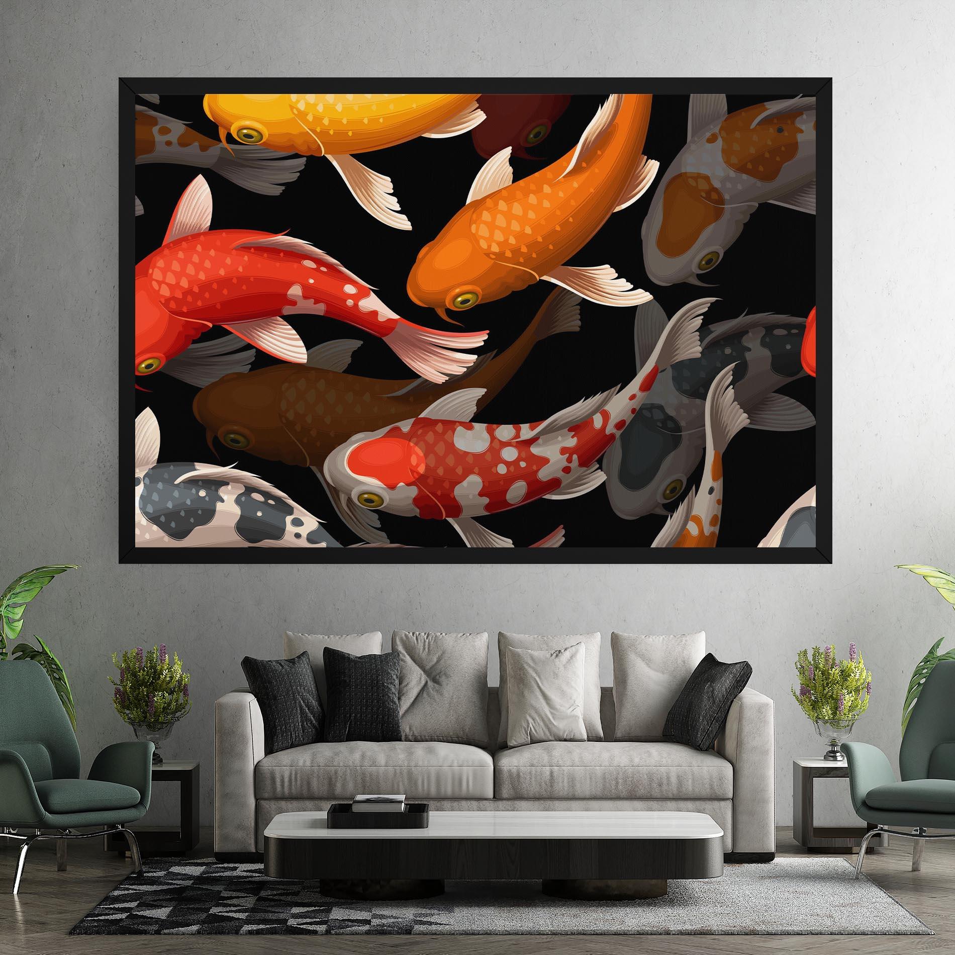 Vászonkép Seamless Koi Fish mockup 7