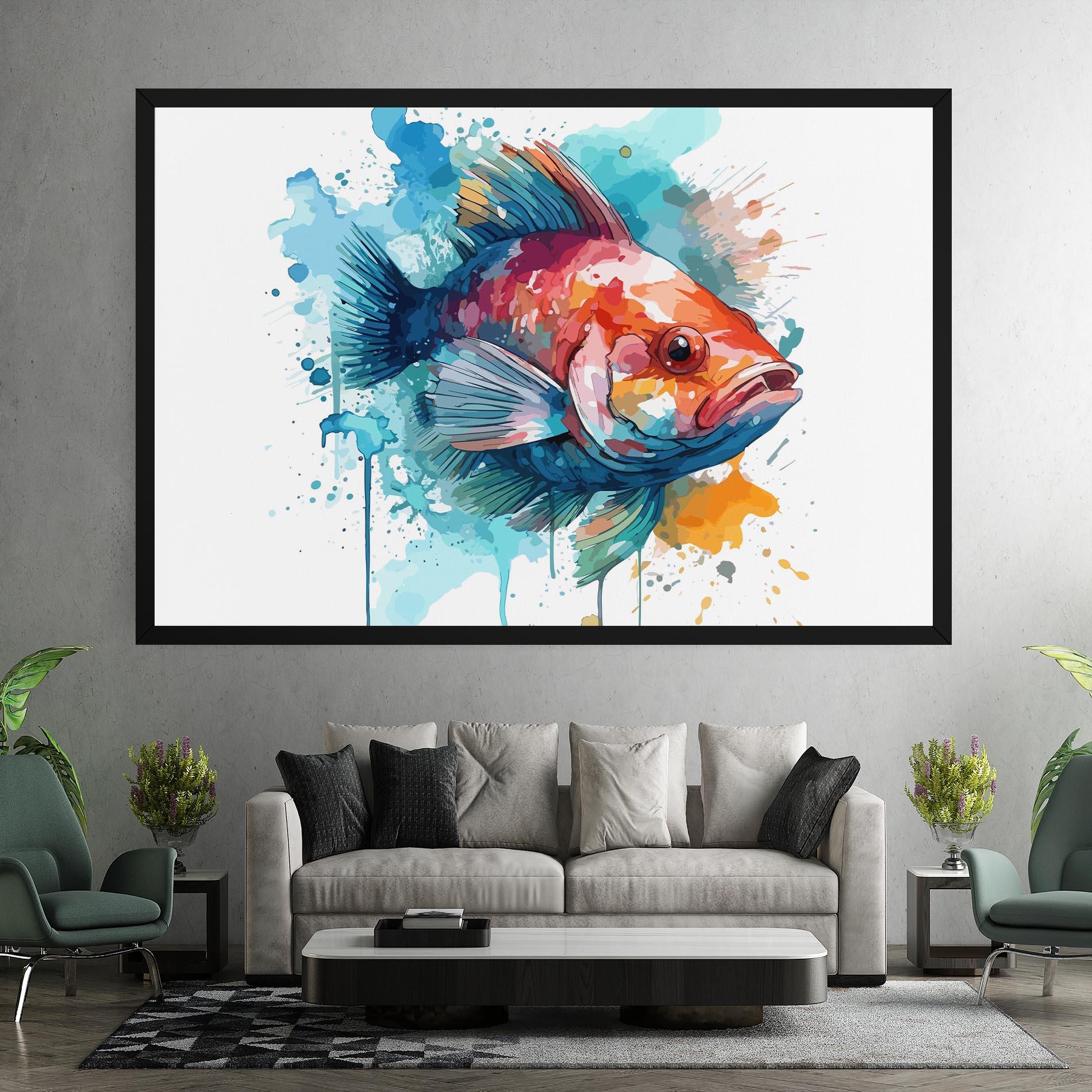 Vászonkép Watercolor Fish mockup 7