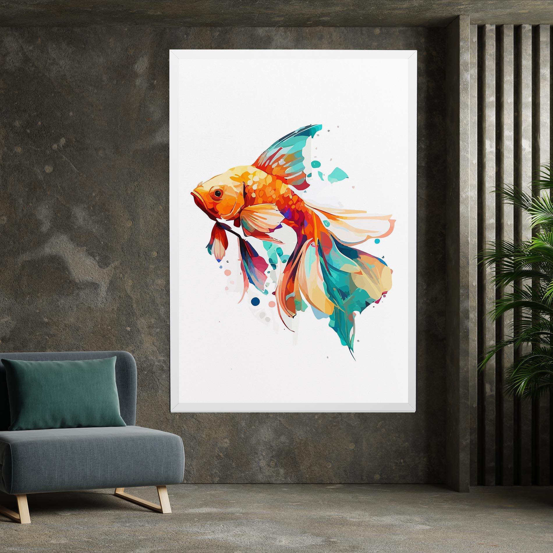 Vászonkép Blue Orange Fish mockup 7