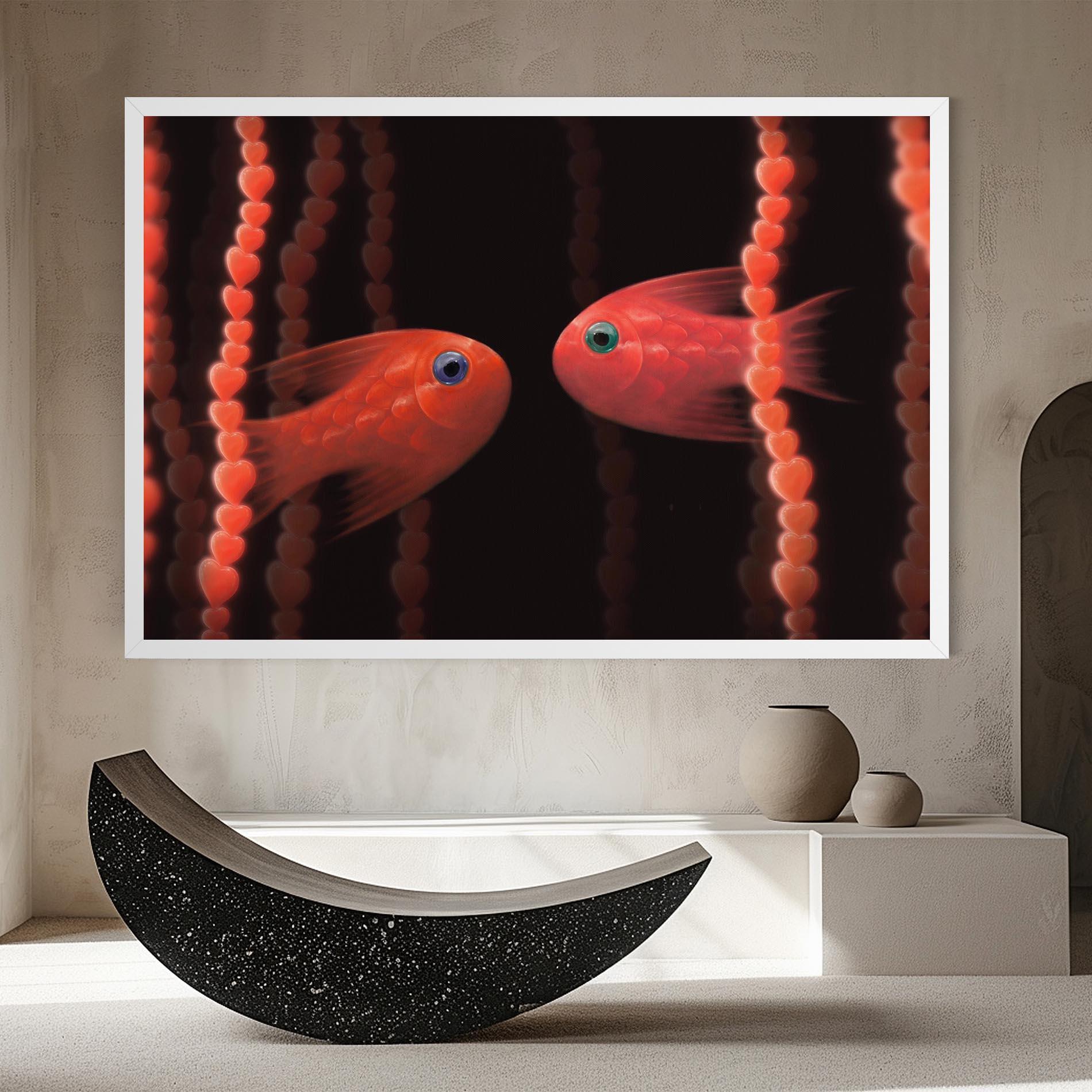 Vászonkép Orange Fish Heart mockup 8