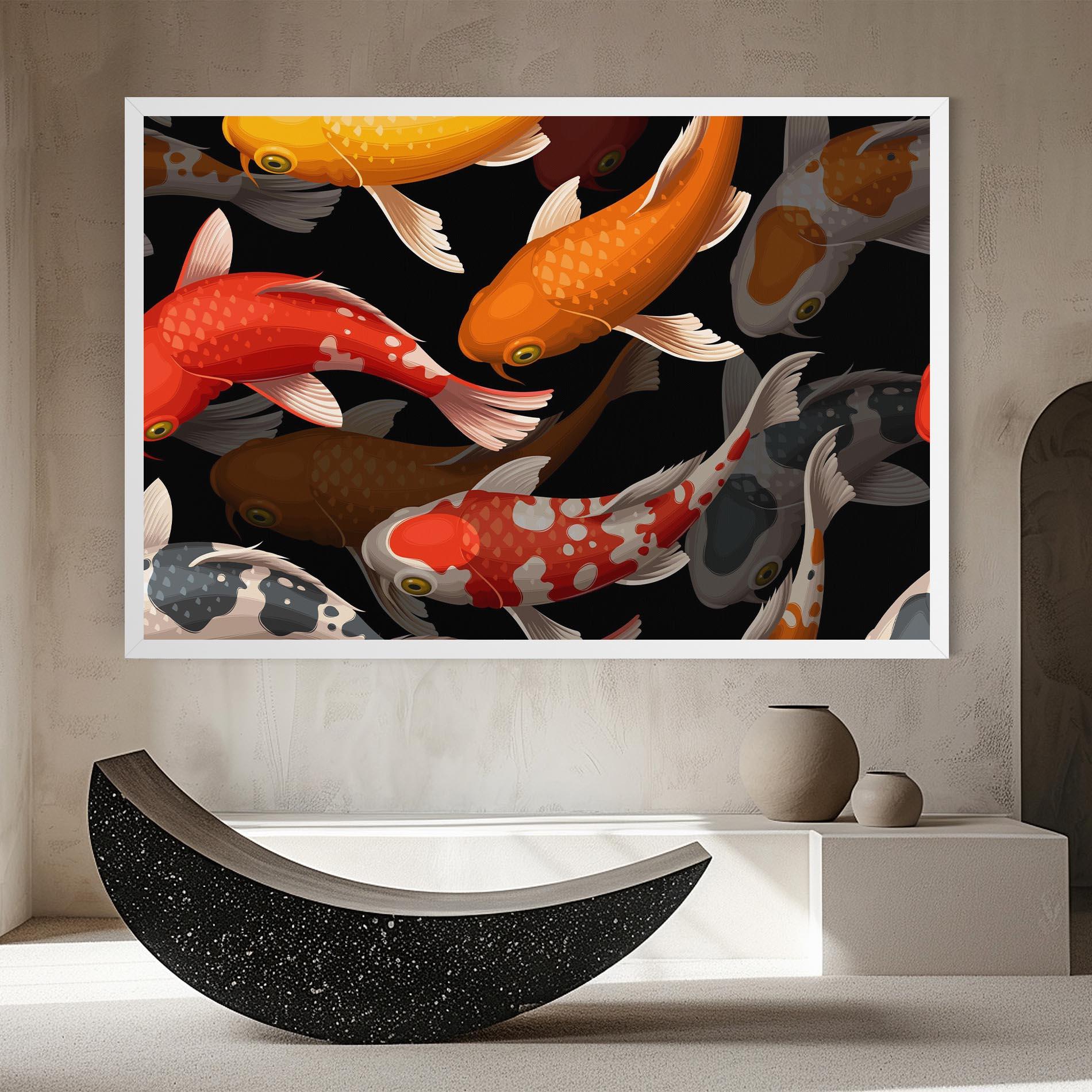 Vászonkép Seamless Koi Fish mockup 8