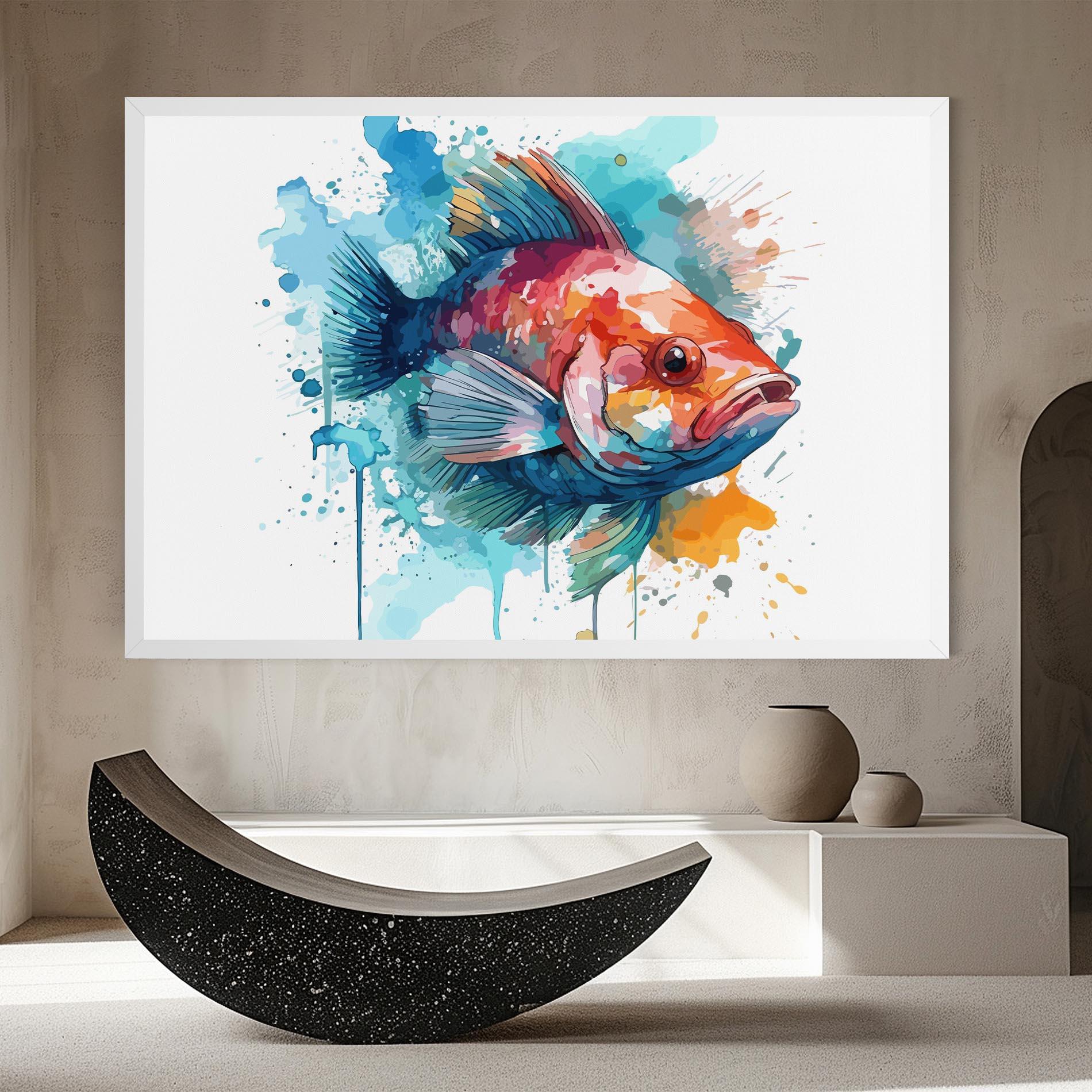 Vászonkép Watercolor Fish mockup 8