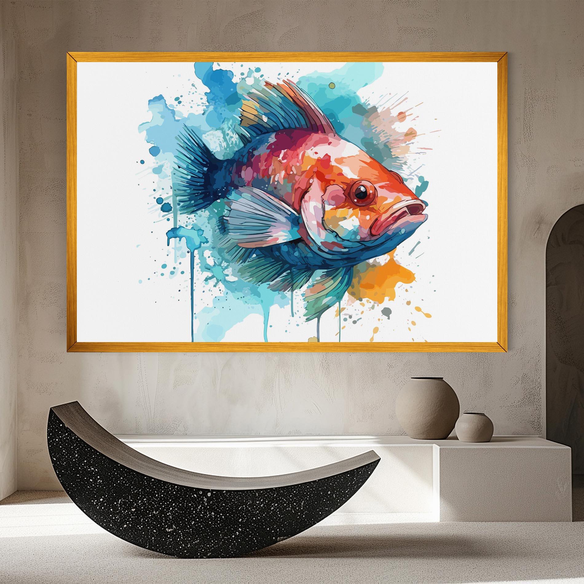 Vászonkép Watercolor Fish mockup 8