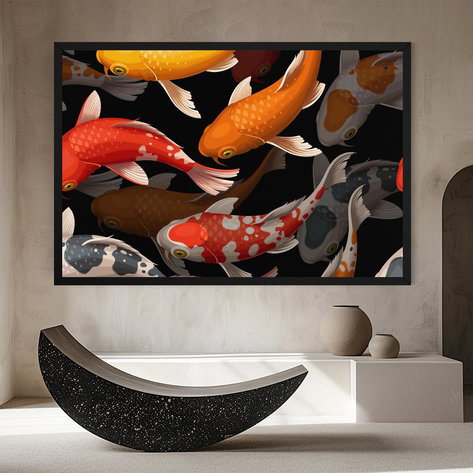 Vászonkép Seamless Koi Fish mockup 8