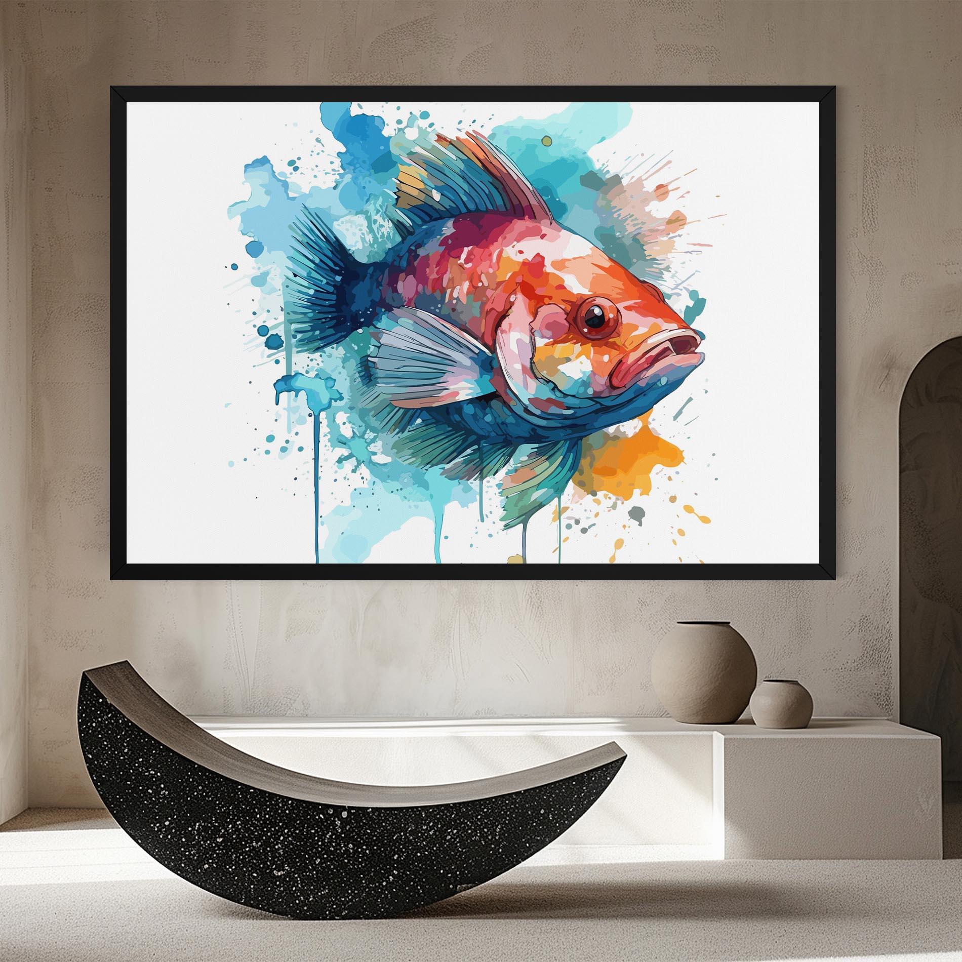 Vászonkép Watercolor Fish mockup 8