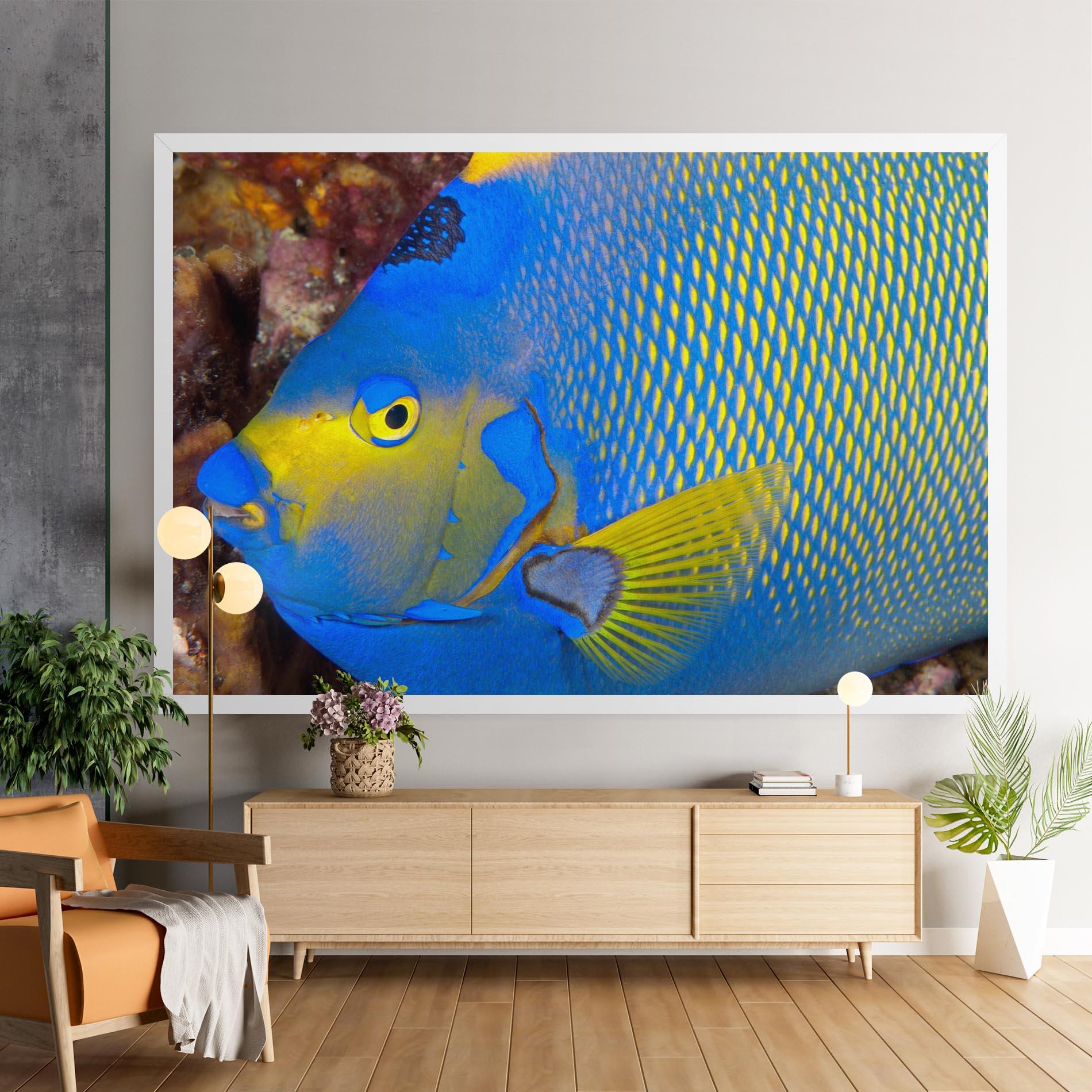 Vászonkép Blue Yellow Fish mockup 9