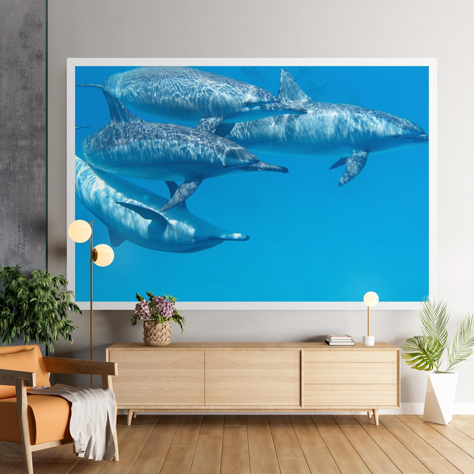 Vászonkép Family Of Dolphins mockup 9