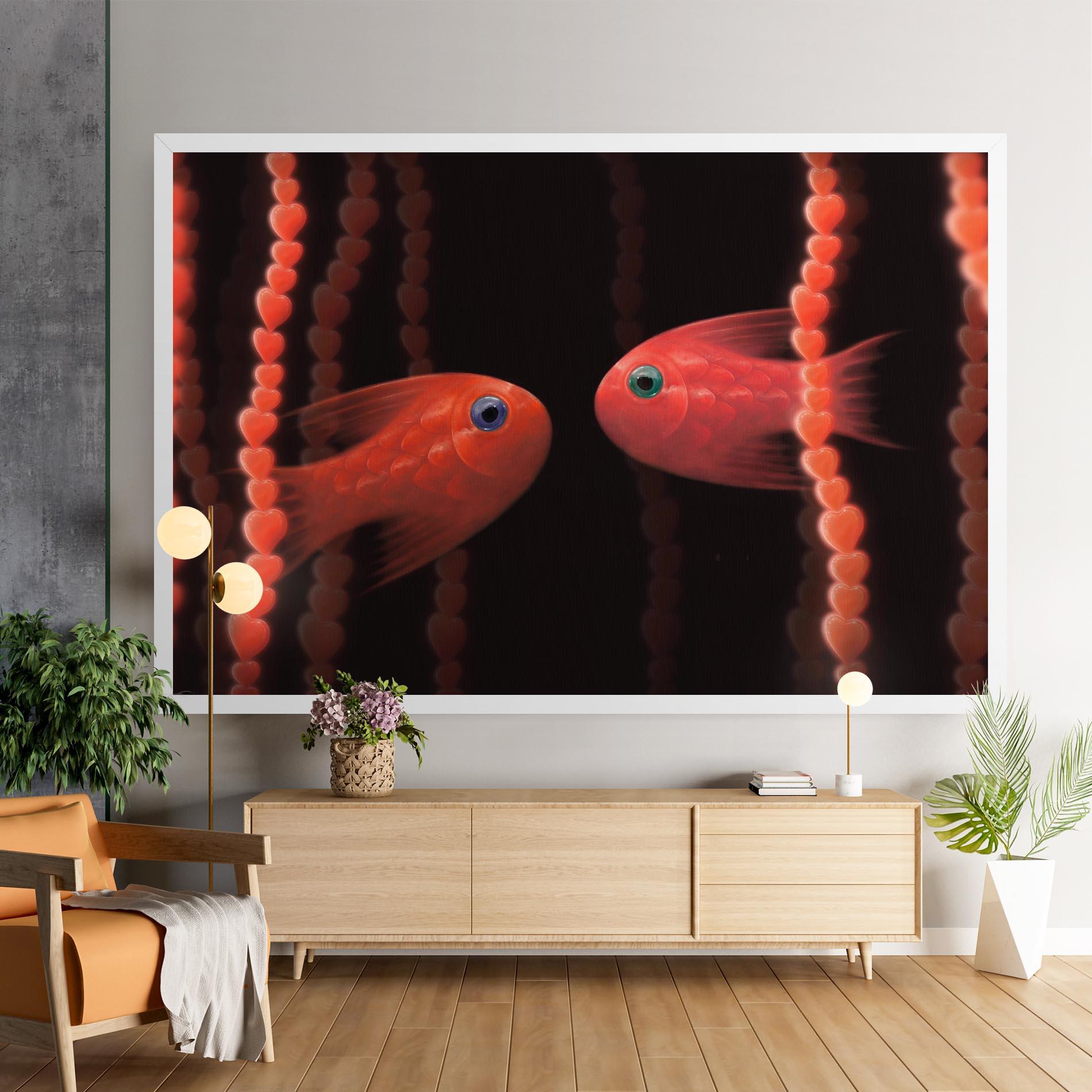 Vászonkép Orange Fish Heart mockup 9