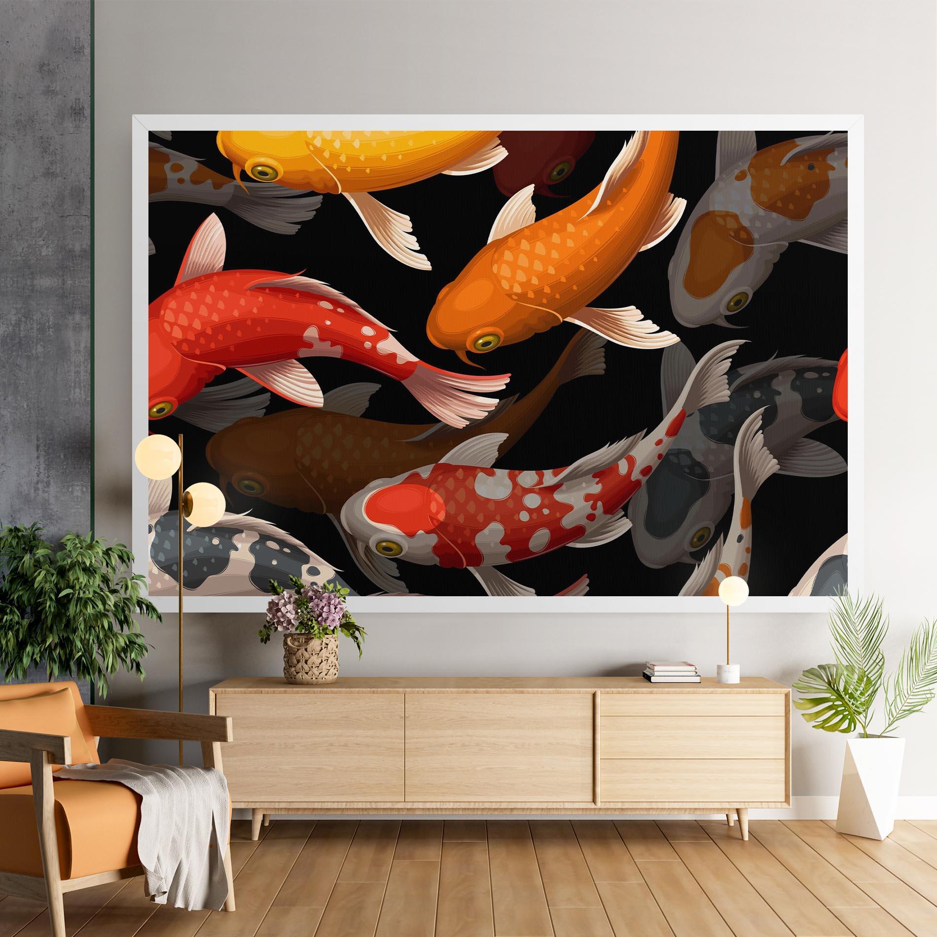 Vászonkép Seamless Koi Fish mockup 9