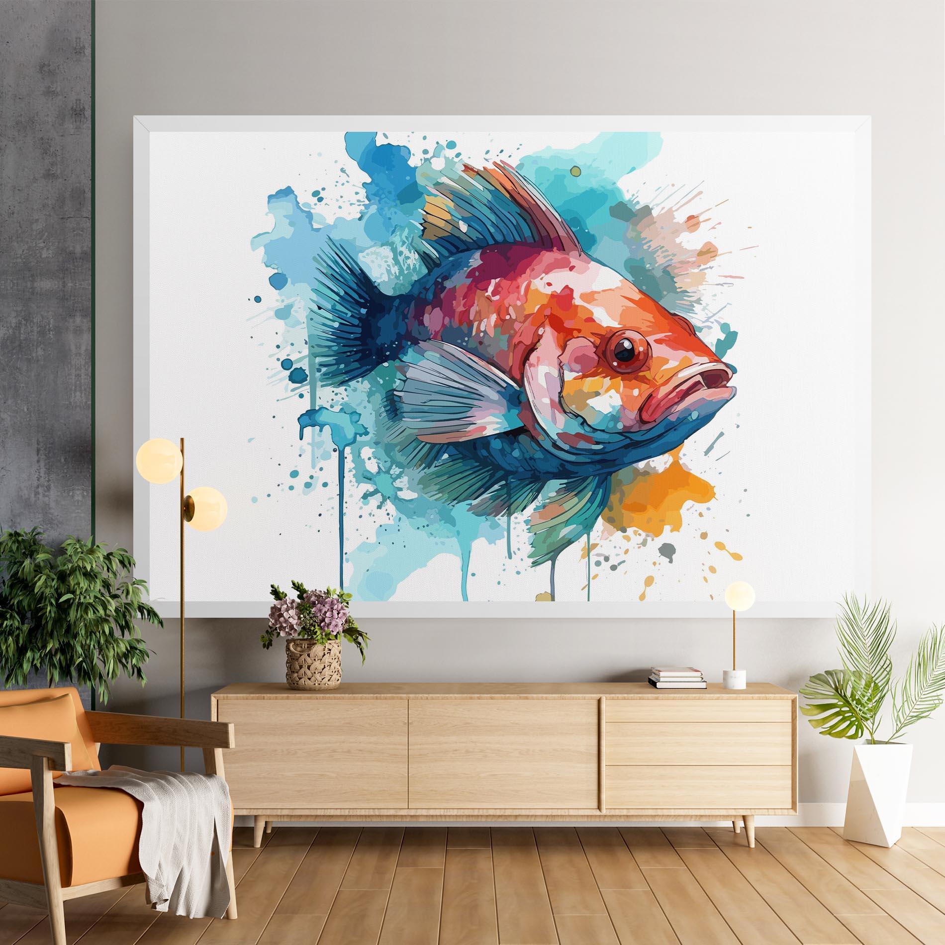 Vászonkép Watercolor Fish mockup 9