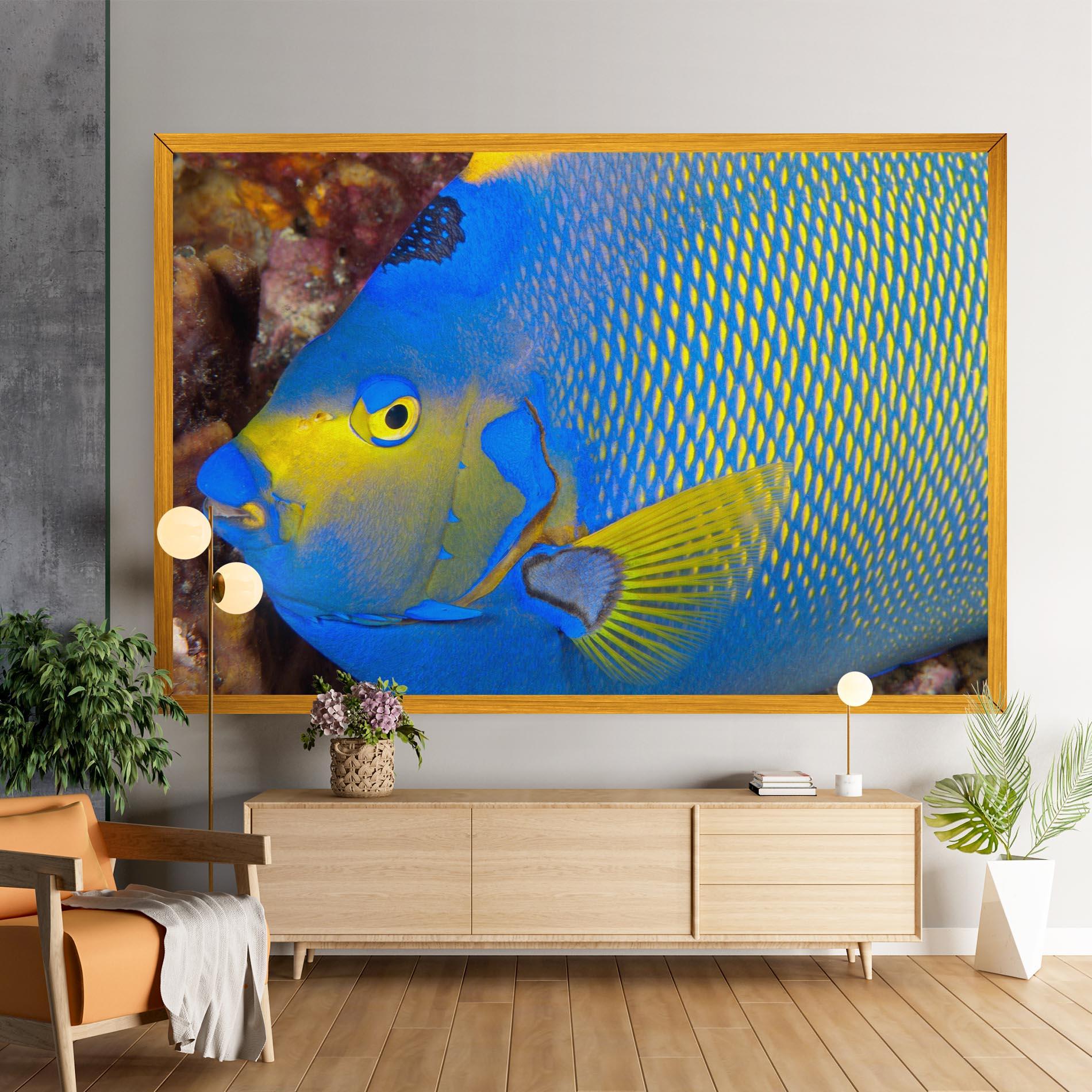 Vászonkép Blue Yellow Fish mockup 9