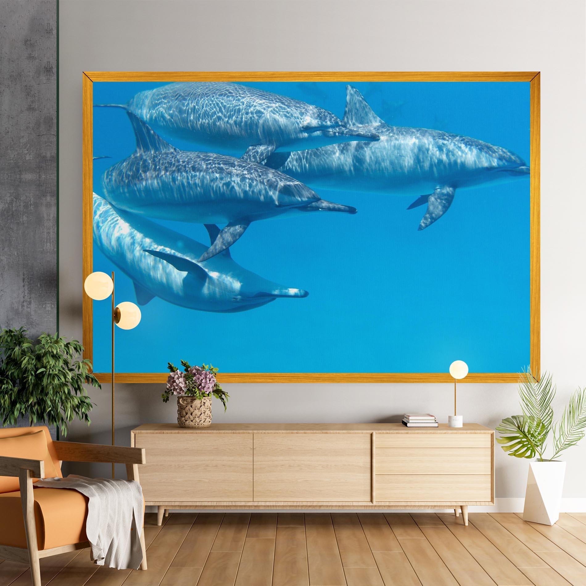 Vászonkép Family Of Dolphins mockup 9