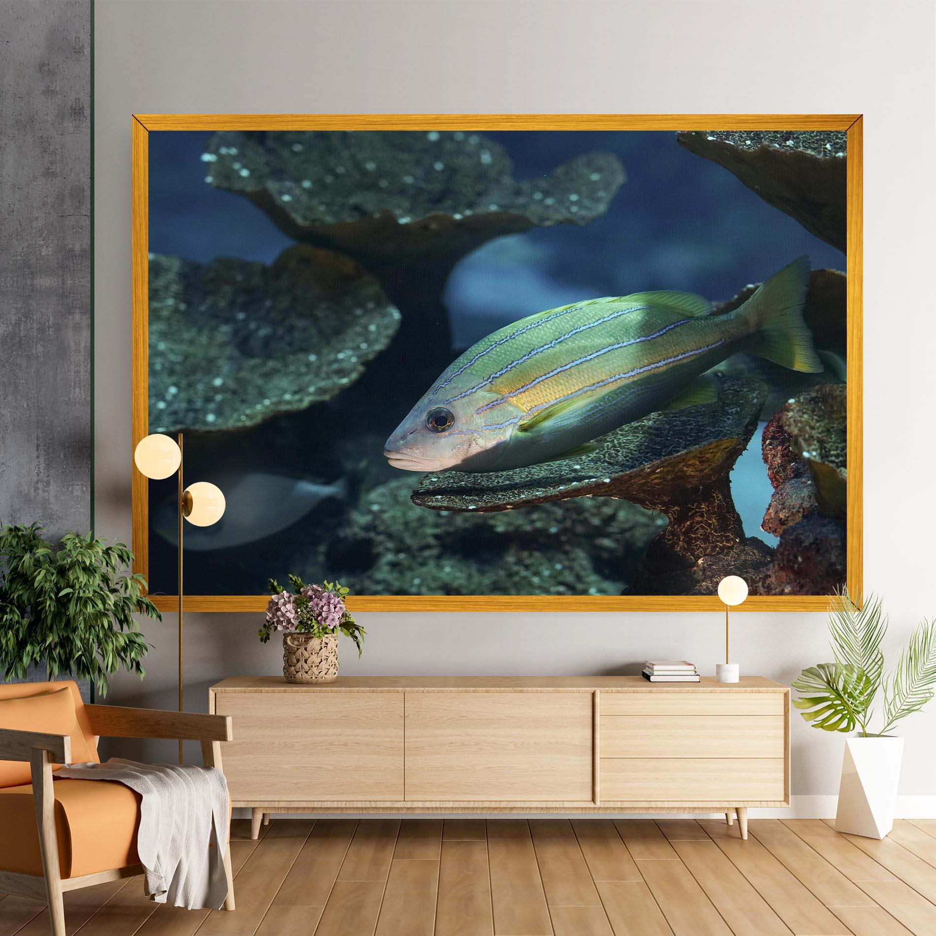 Vászonkép Green Gold Fish mockup 9