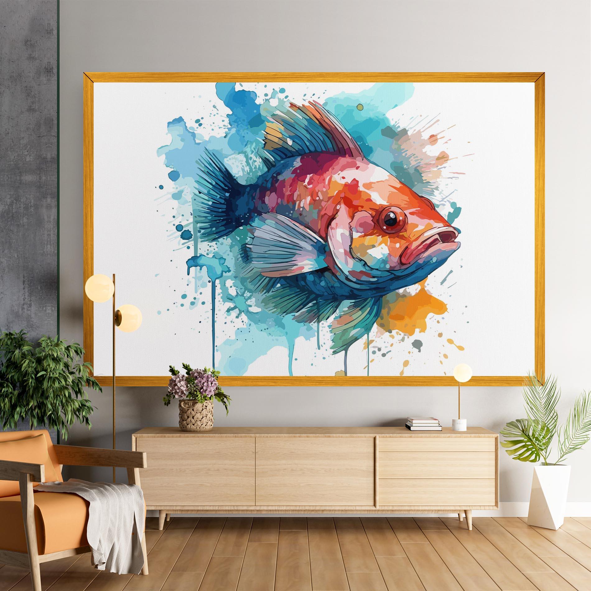 Vászonkép Watercolor Fish mockup 9