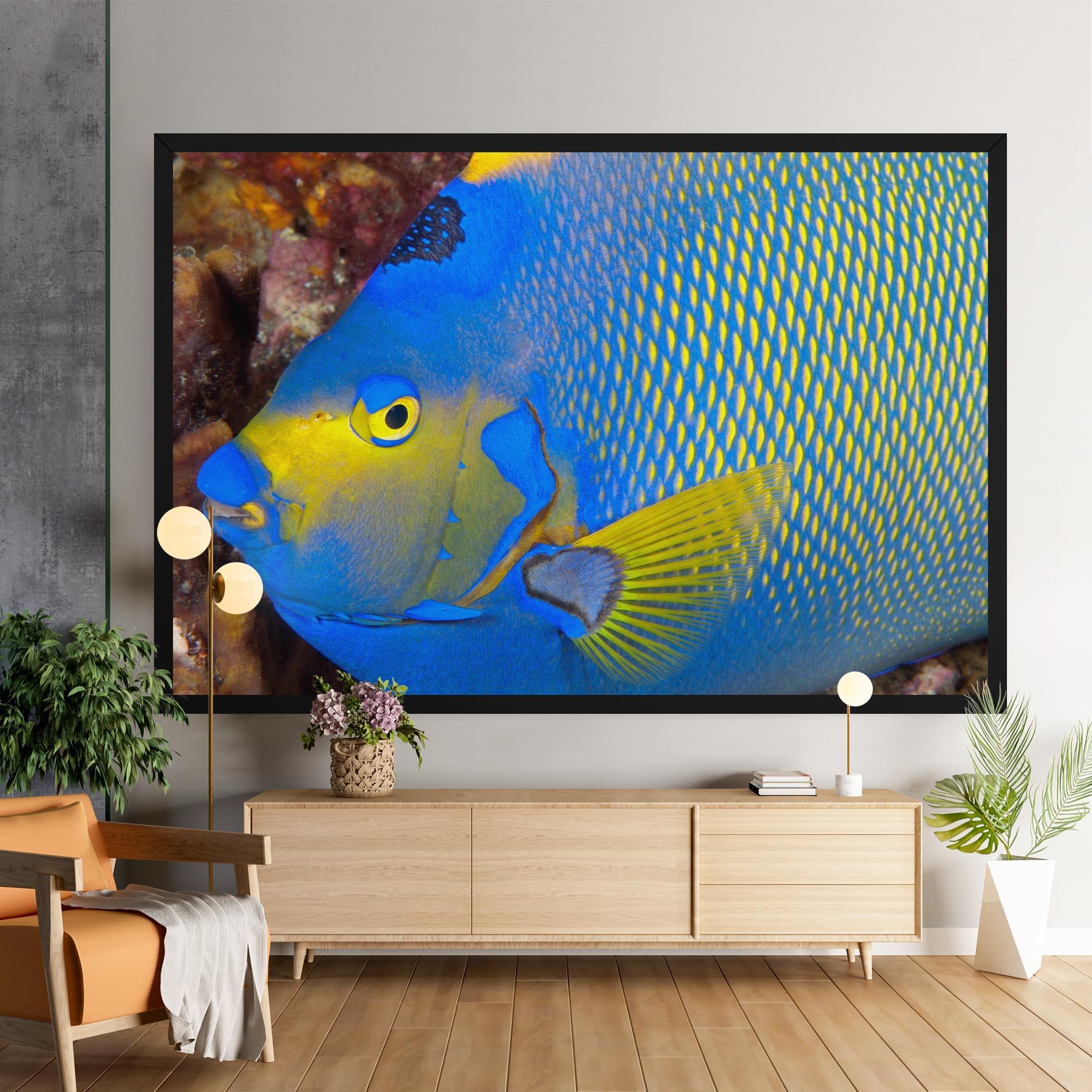 Vászonkép Blue Yellow Fish mockup 9