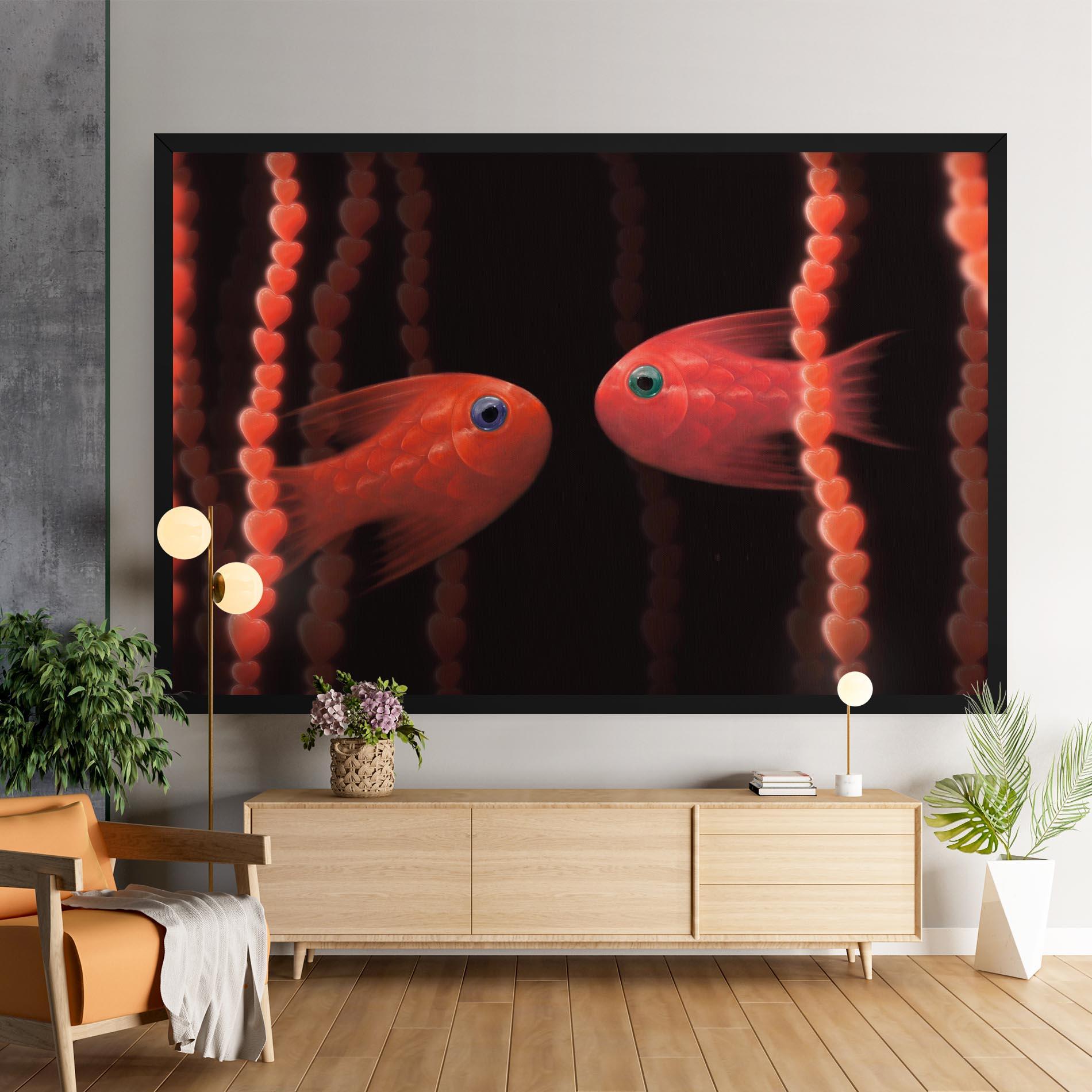 Vászonkép Orange Fish Heart mockup 9