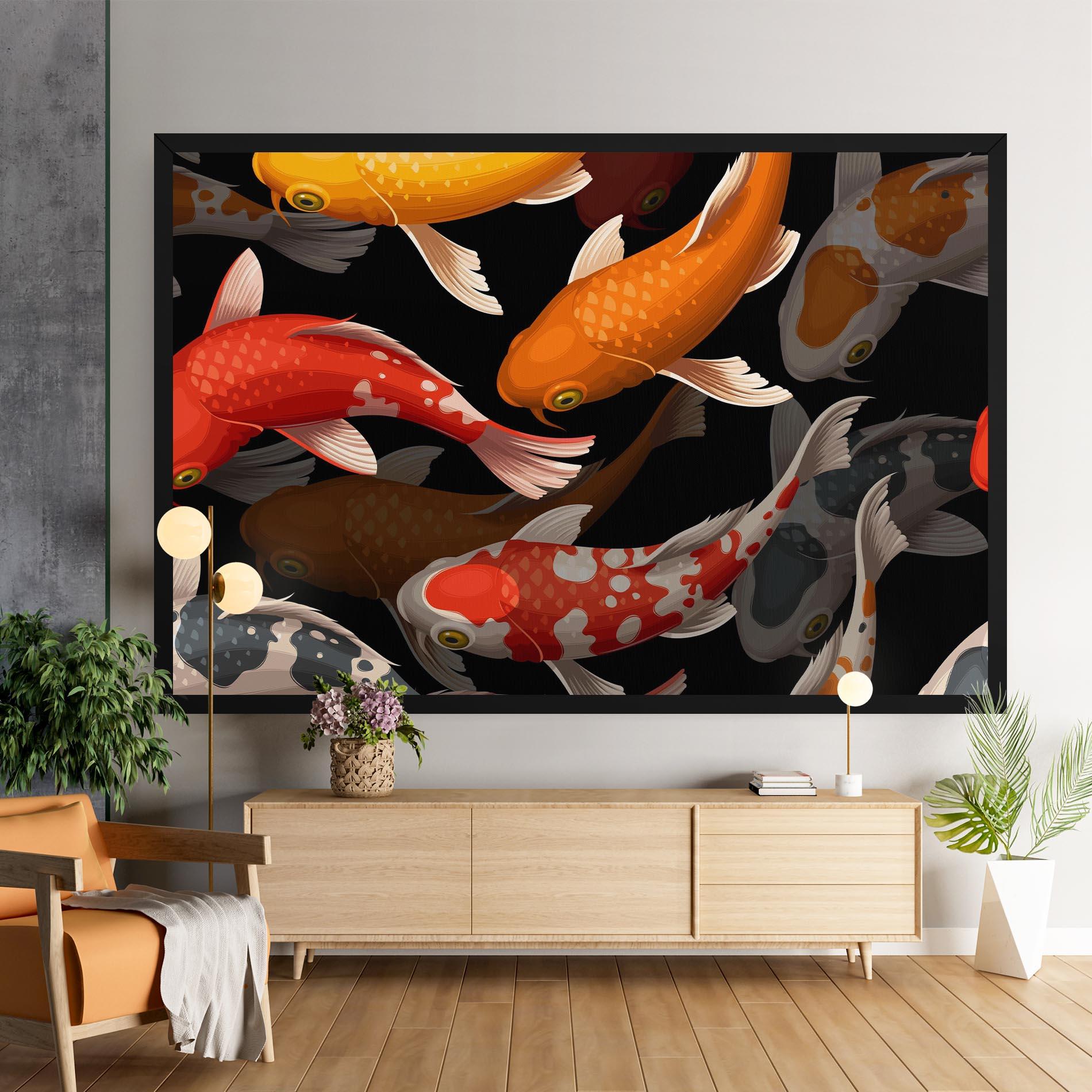 Vászonkép Seamless Koi Fish mockup 9