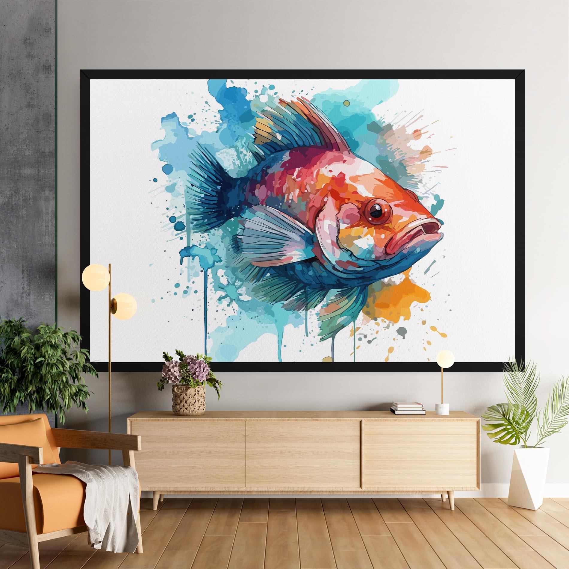Vászonkép Watercolor Fish mockup 9