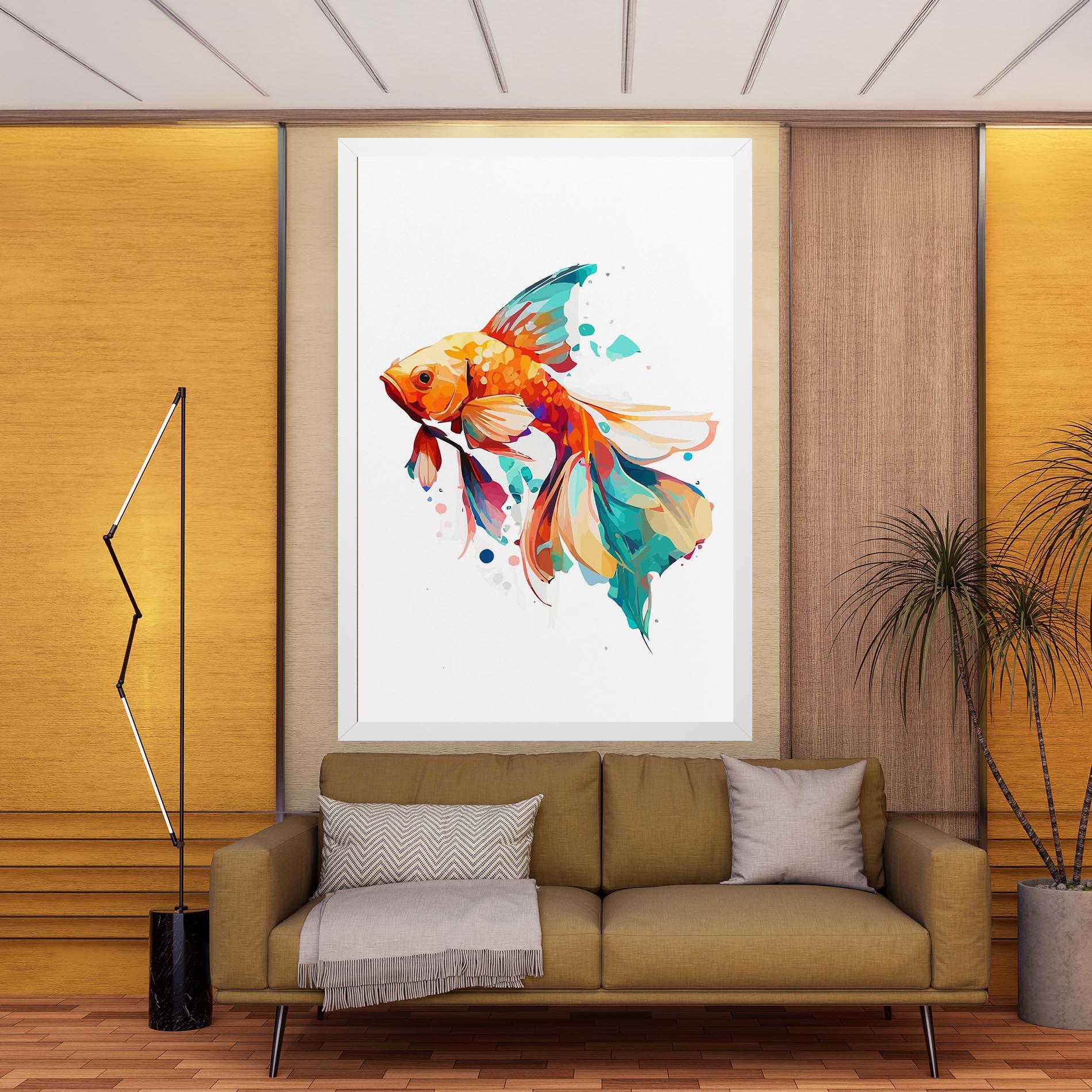 Vászonkép Blue Orange Fish mockup 9