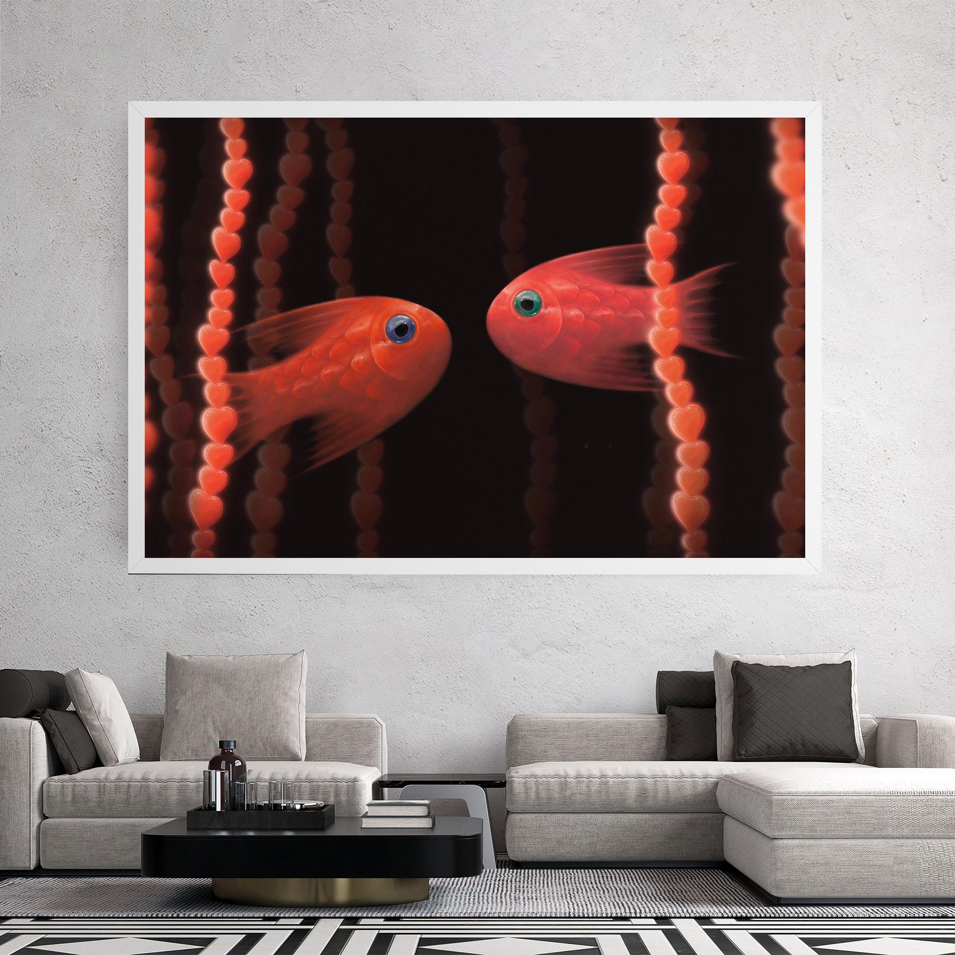 Vászonkép Orange Fish Heart mockup 2