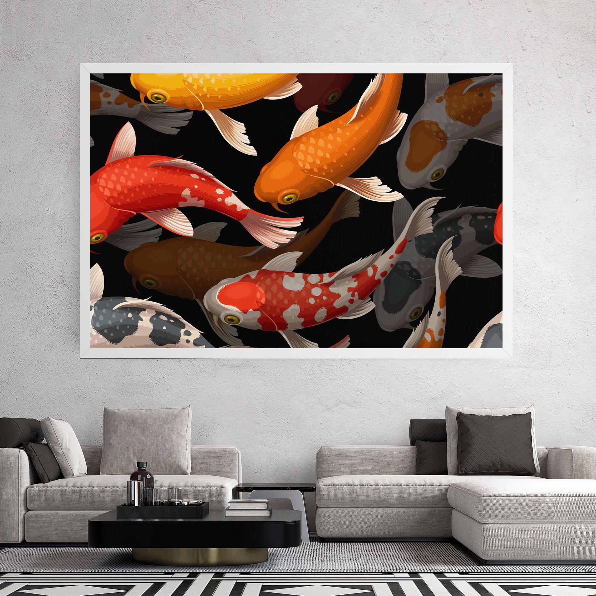 Vászonkép Seamless Koi Fish mockup 2