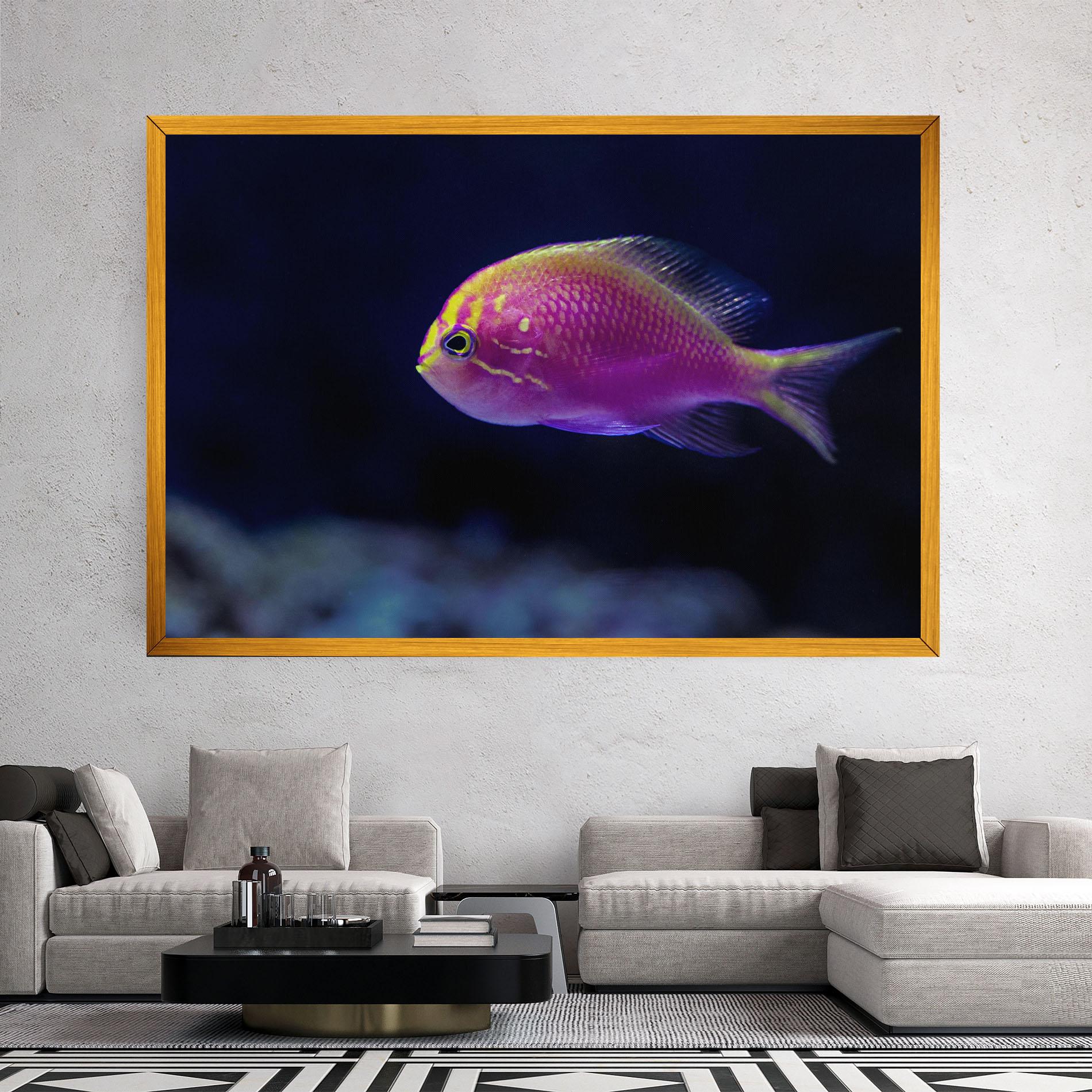 Vászonkép Angry Pink Fish mockup 2