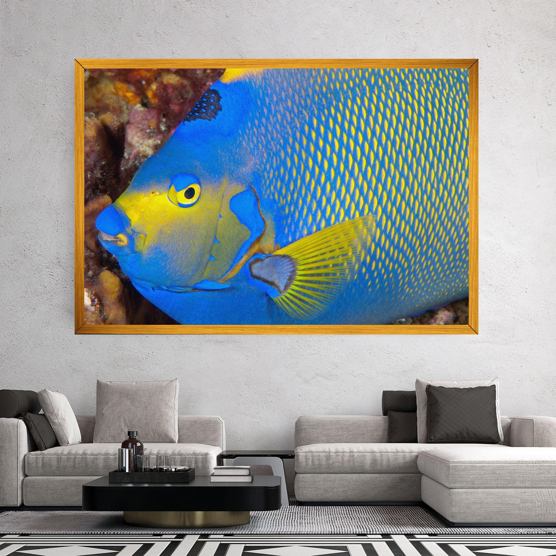 Vászonkép Blue Yellow Fish mockup 2