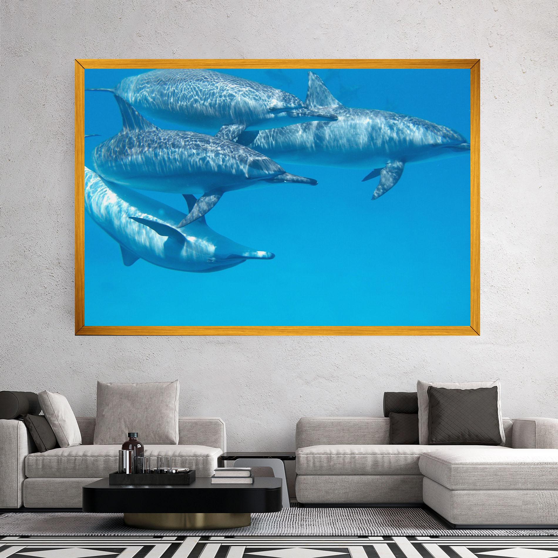 Vászonkép Family Of Dolphins mockup 2