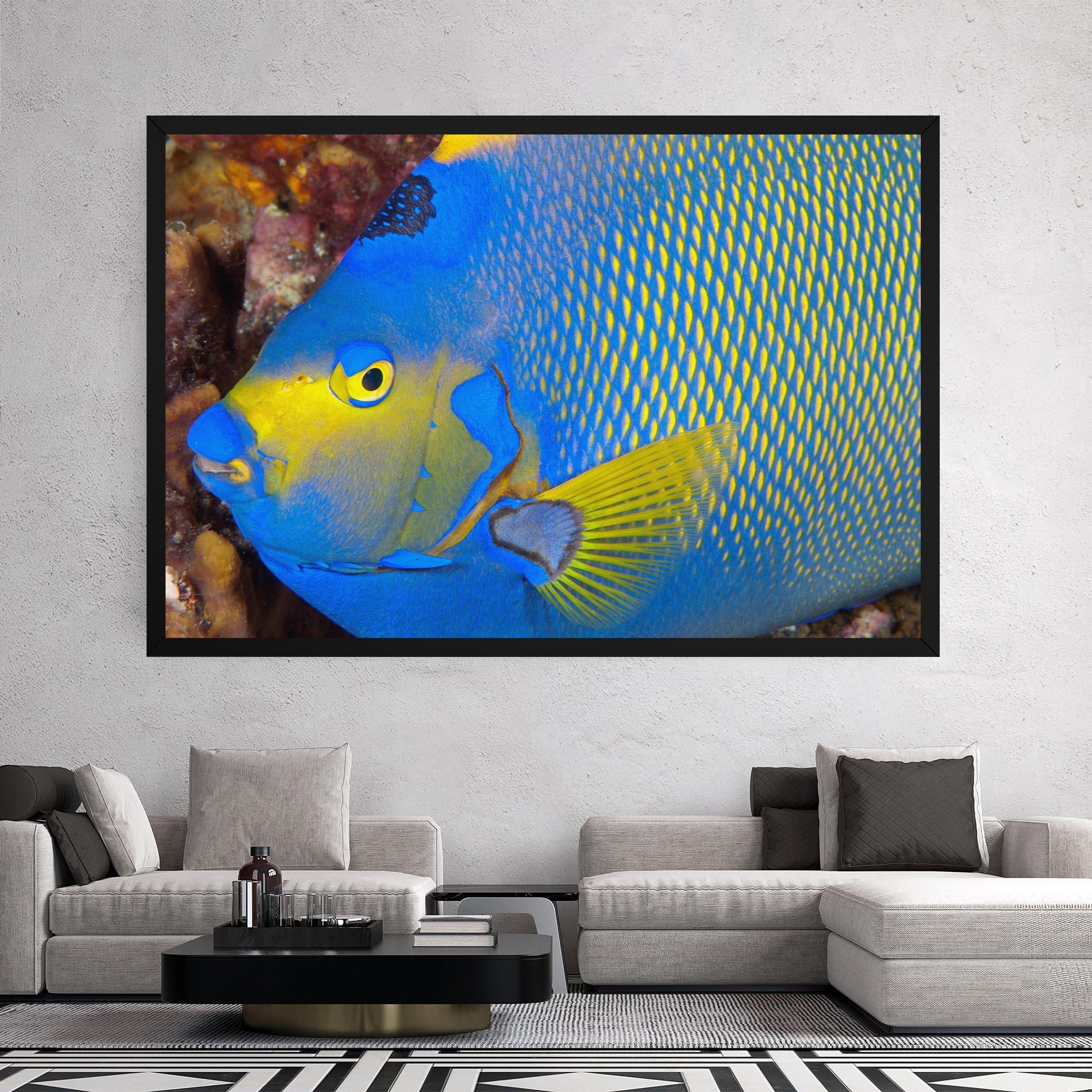 Vászonkép Blue Yellow Fish mockup 2