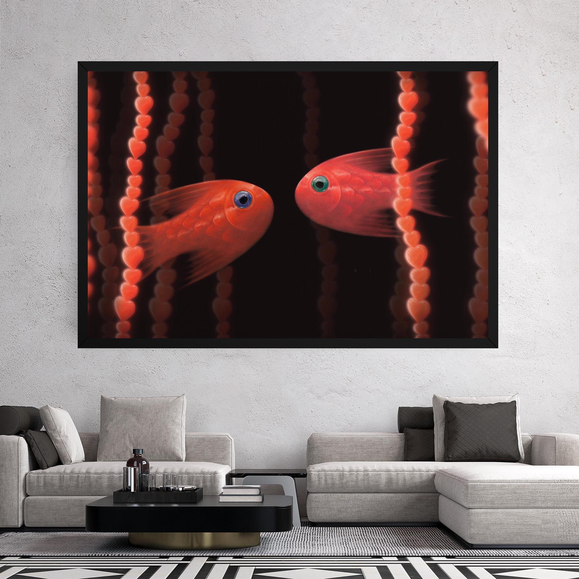 Vászonkép Orange Fish Heart mockup 2