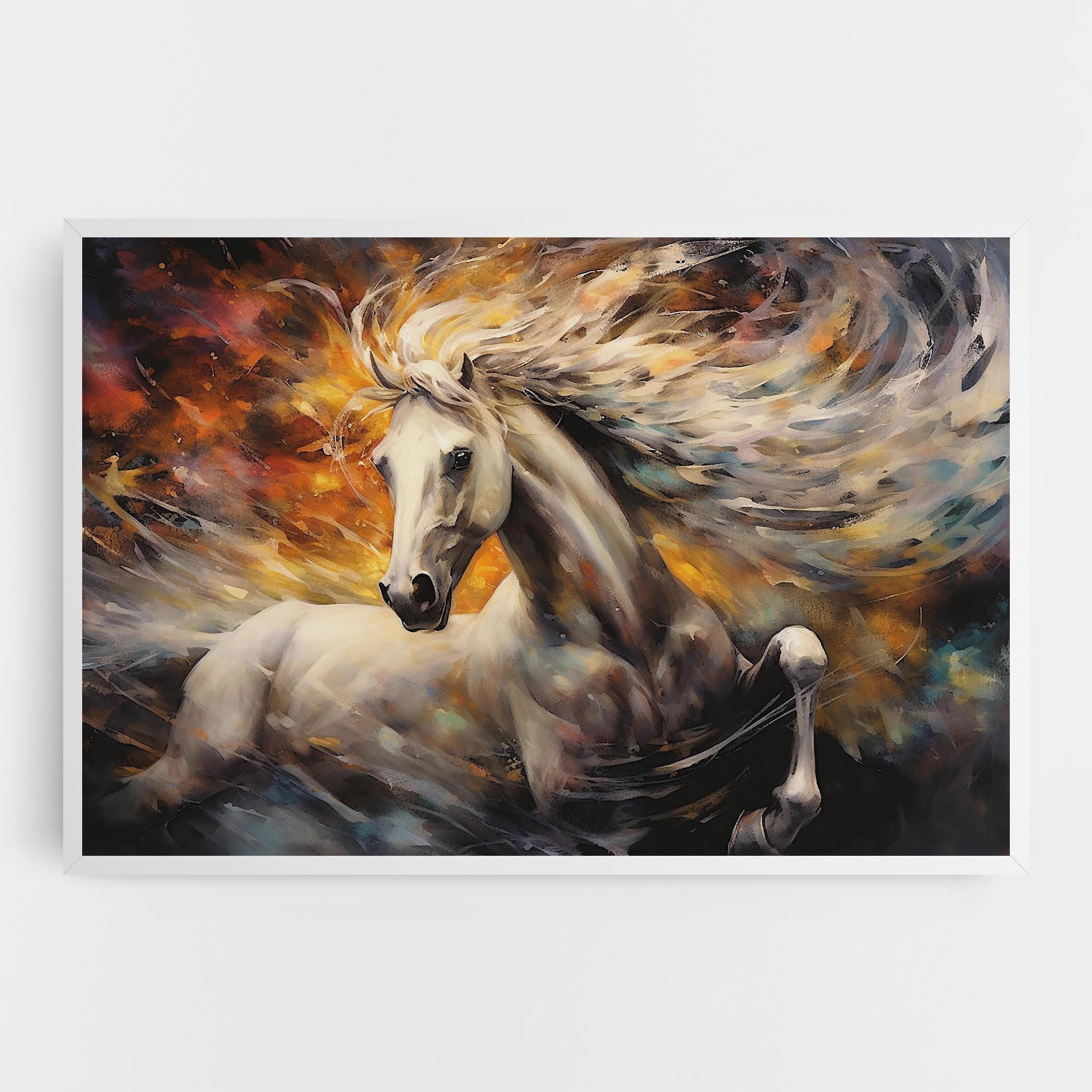 Vászonkép White Horse Painting mockup 0