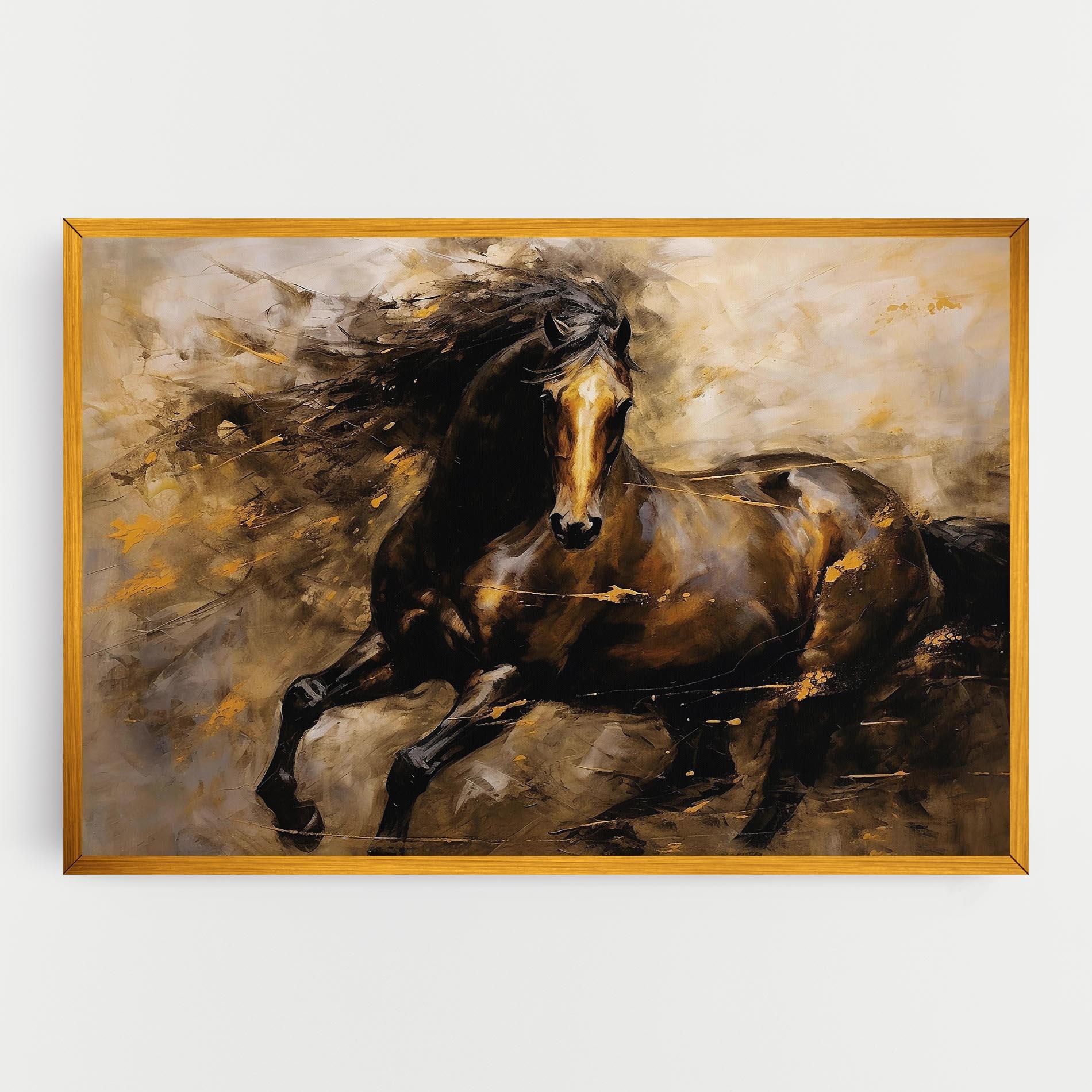 Vászonkép Gold Brown Horse mockup 0