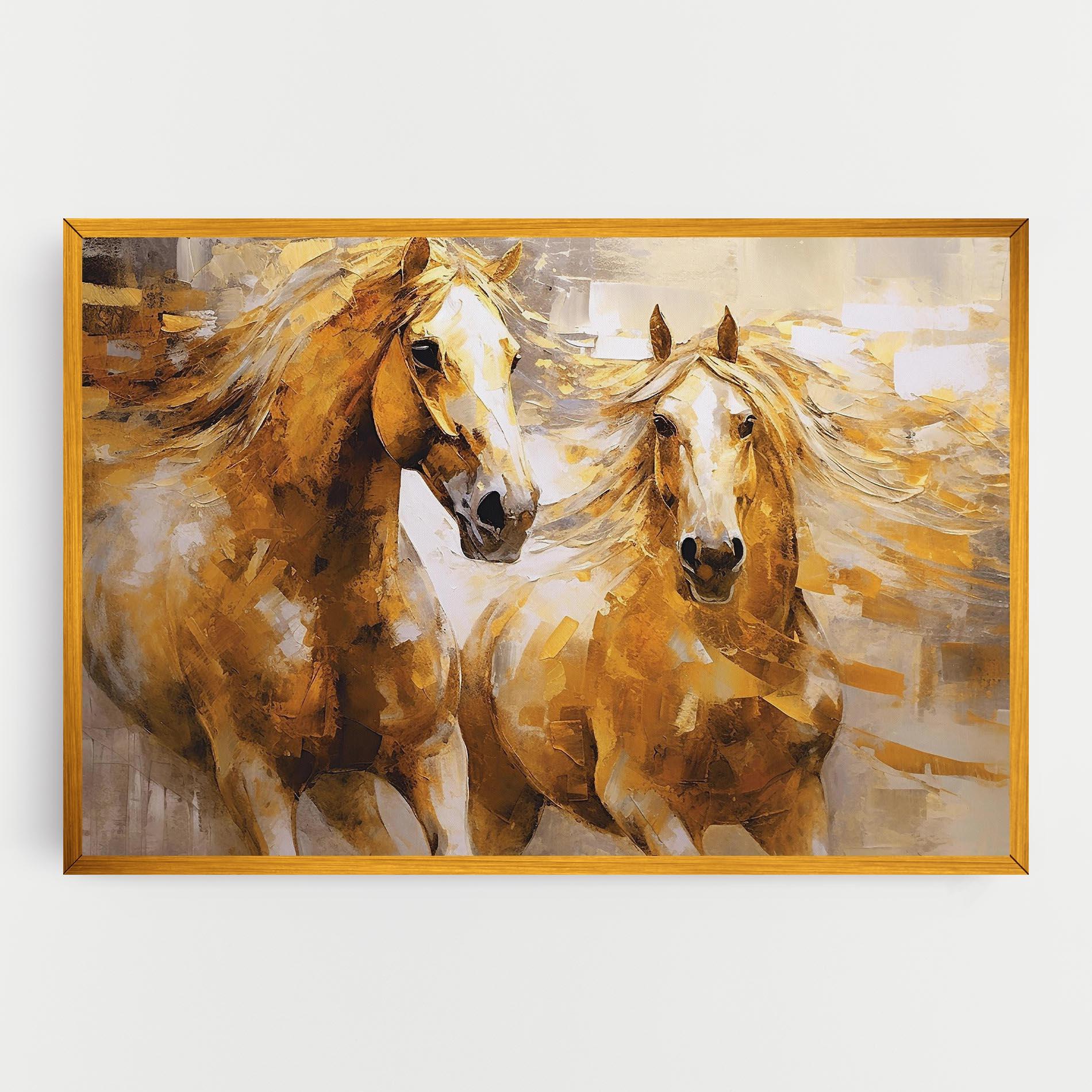 Vászonkép Golden Brown Horses mockup 0