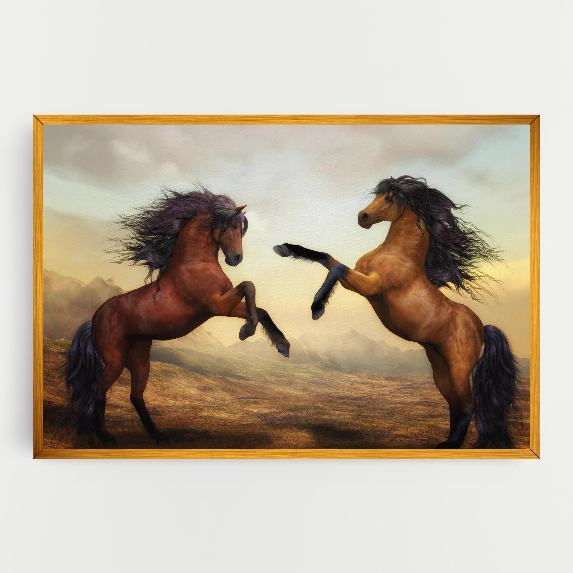 Vászonkép Two Horses mockup 0