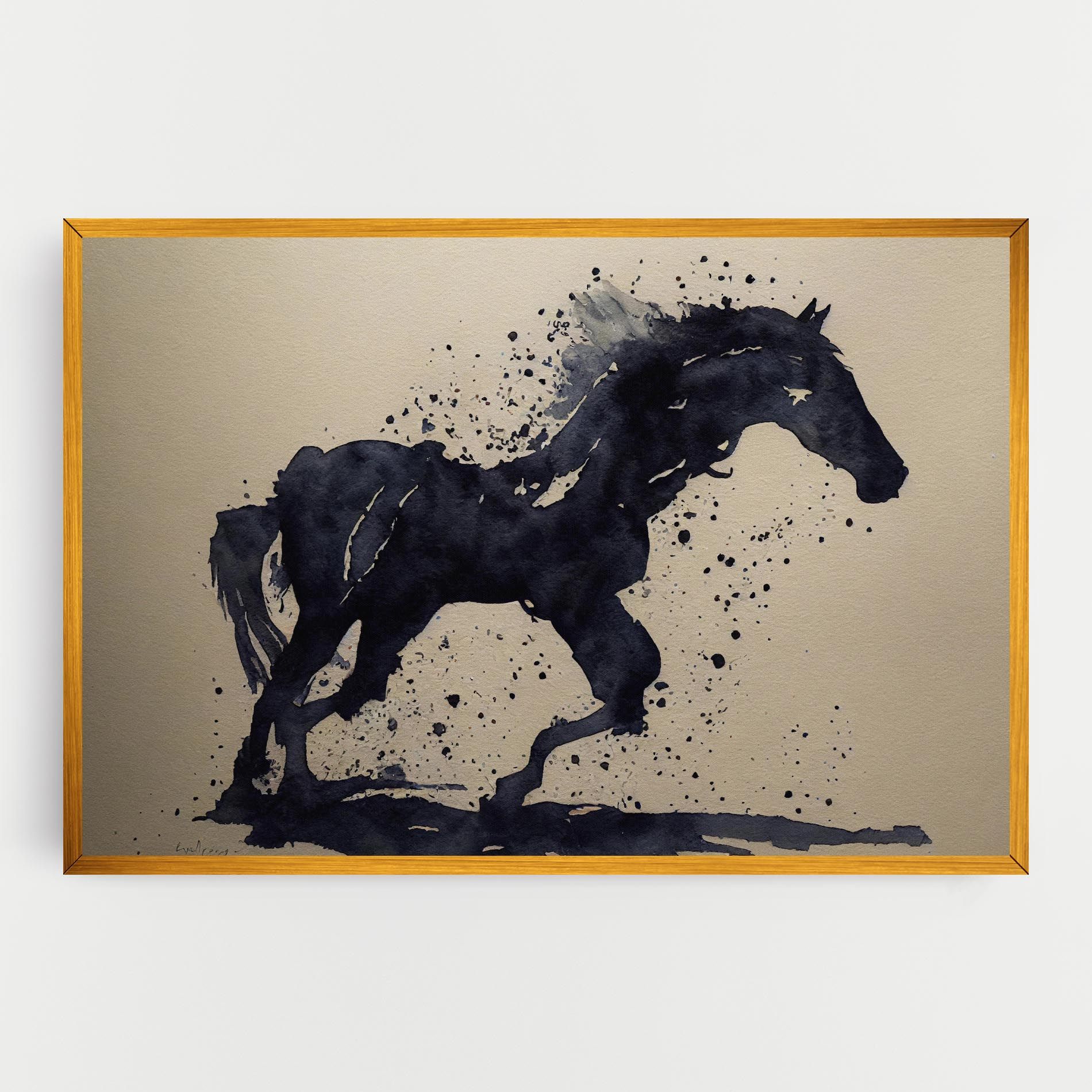 Watercolor Black Horse mockup 0