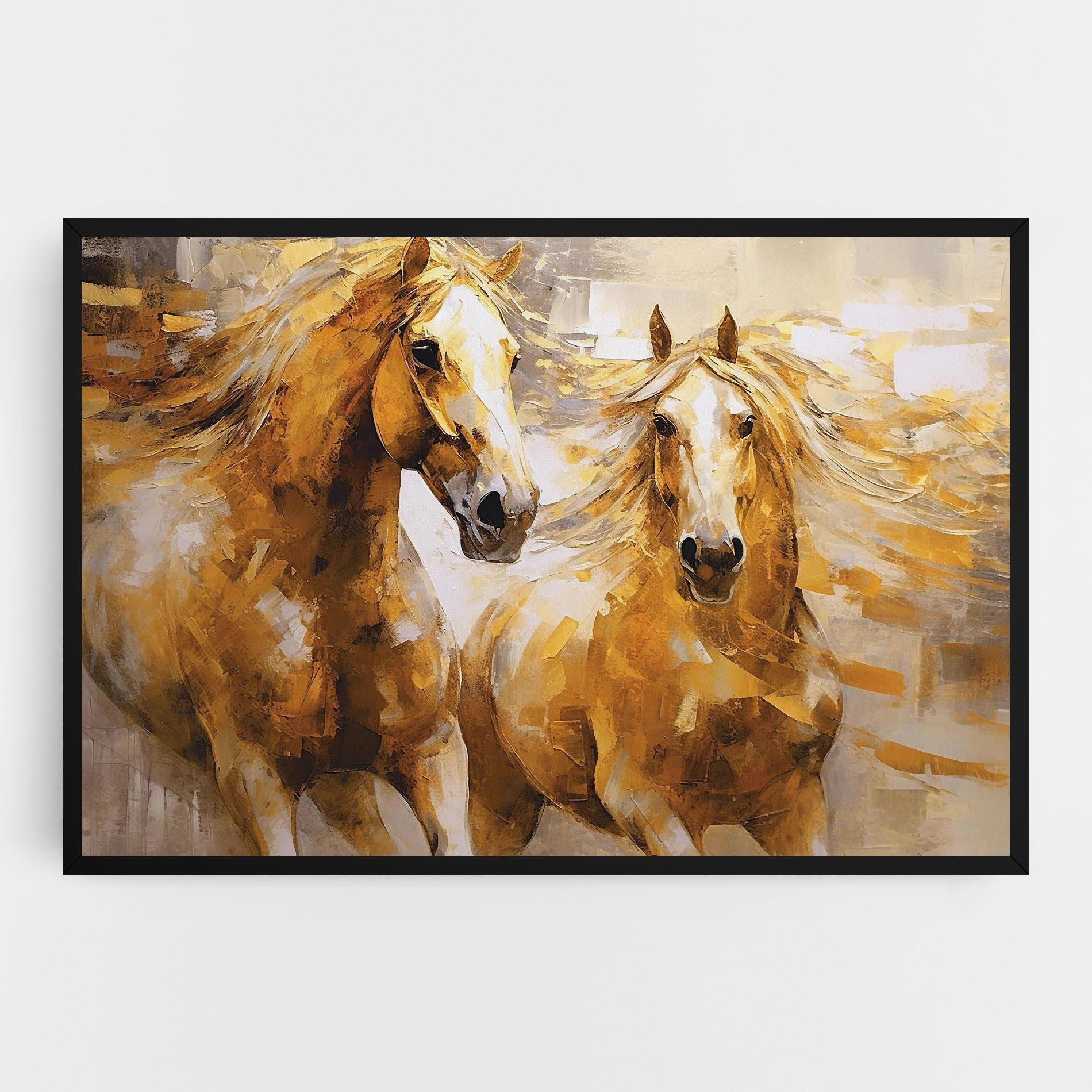 Vászonkép Golden Brown Horses mockup 0