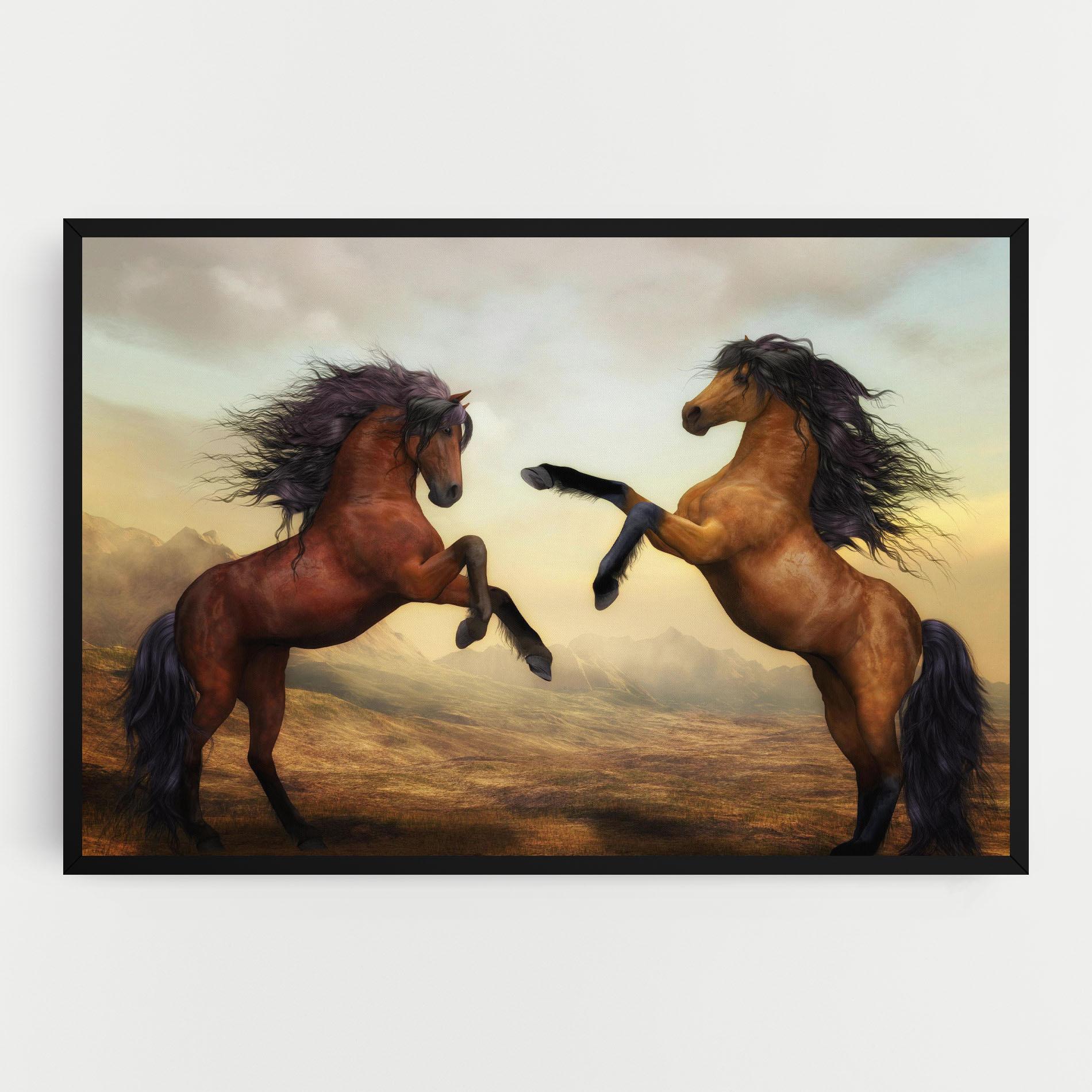 Vászonkép Two Horses mockup 0