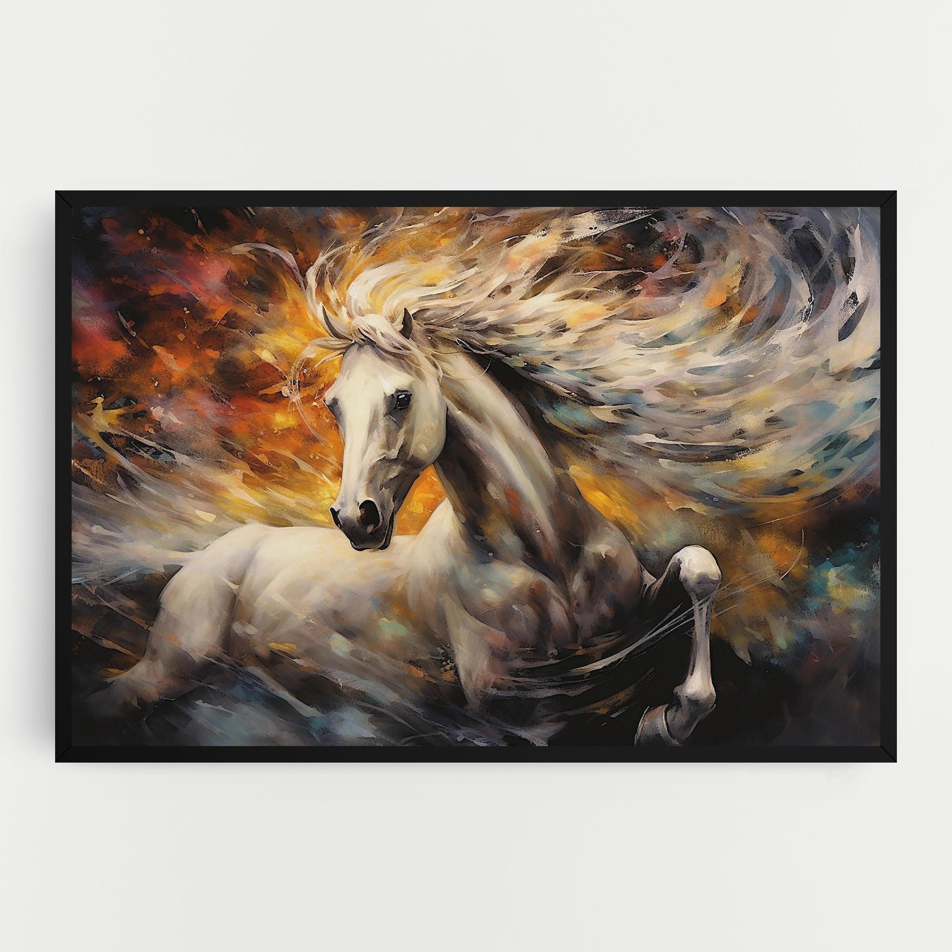 Vászonkép White Horse Painting mockup 0